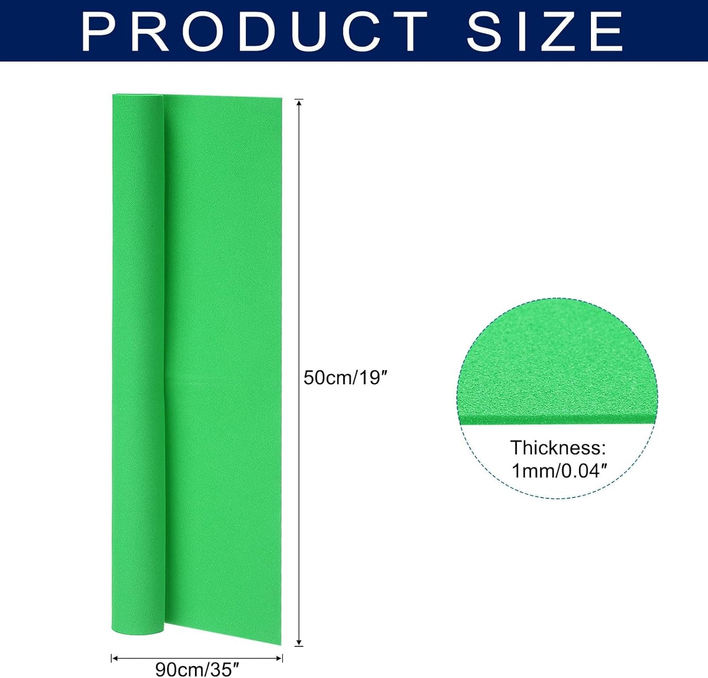 MECCANIXITY Foam Sheets Crafts 35x19 Inch 1mm EVA Craft Foam Paper Foam Sheets for Crafts Projects DIY Cosplay Modeling, Jade Green