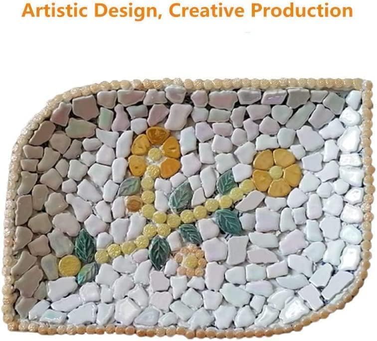 1.1LB Irregular Ceramics Mosaic Tiles, Mosaic Pieces Stones for DIY Mosaic Making Craft Hobby Arts Home Wall Decoration (Gold)