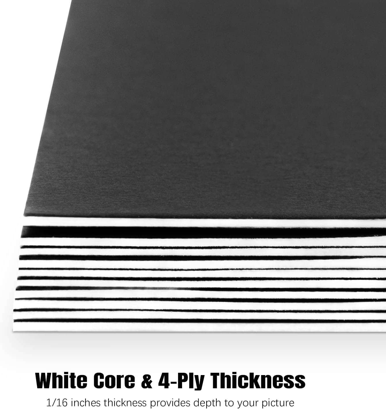 AUEAR, 15 Pack 5x7 Uncut Matte Boards Black Photo Mat Board Great for Picture Framing, Print, Artwork