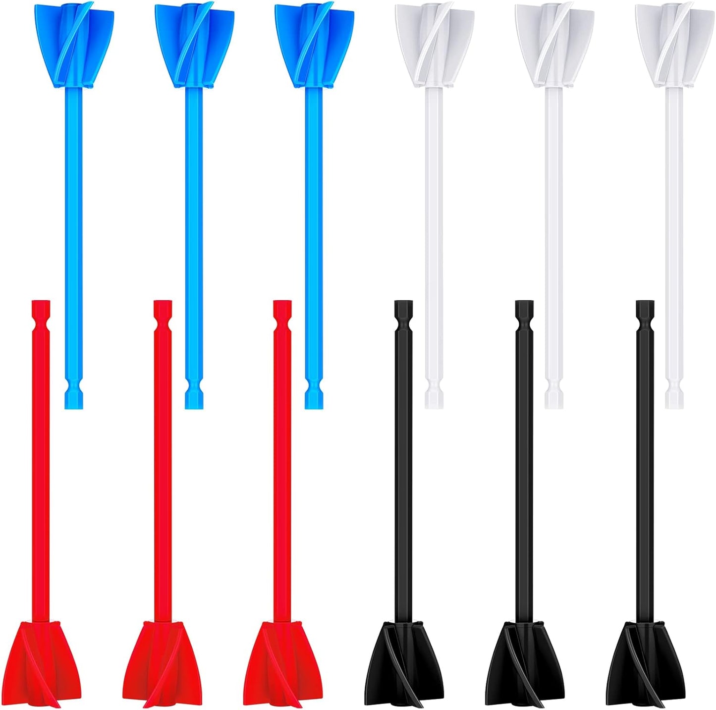12 Pieces Epoxy Mixer Attachment for Drill Helix Paint Mixer Reusable Paint Stirrers Drill Attachment for Resin for Jewelry Resin Casting Molds (Red, Blue, Black, White)