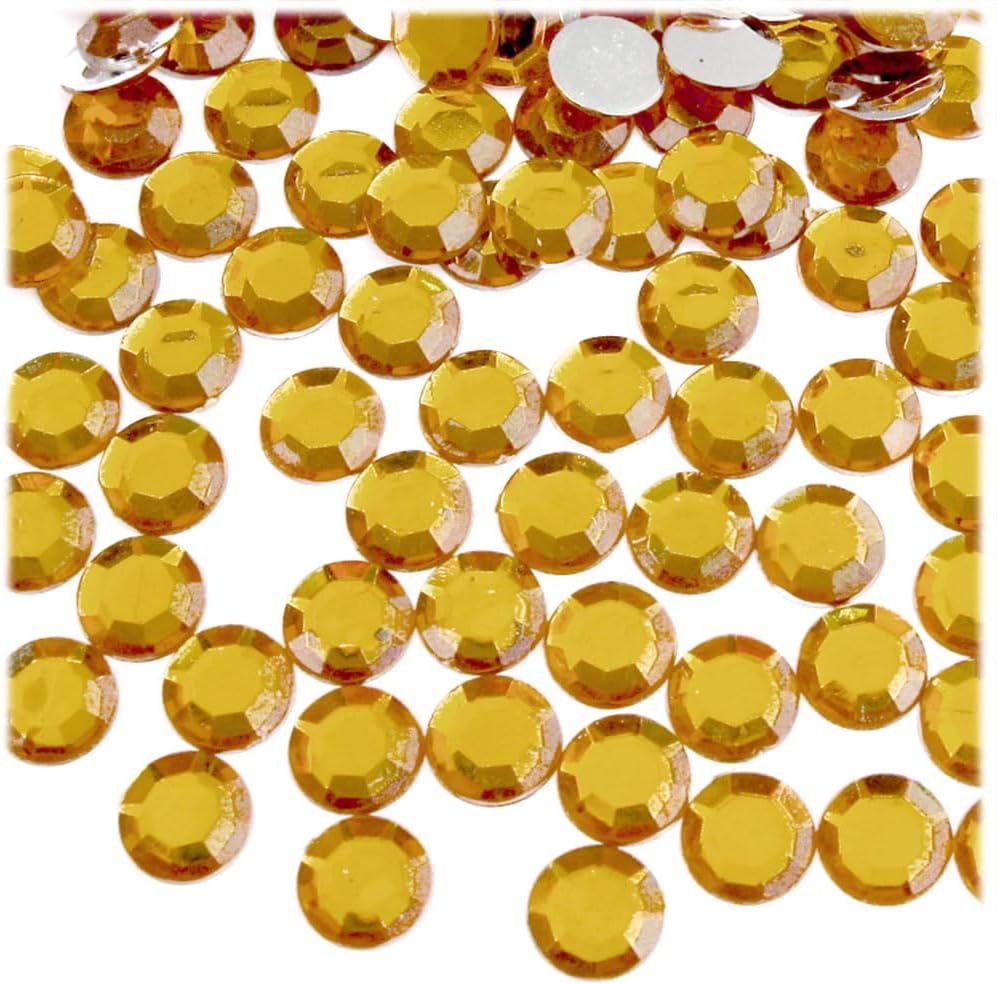The Crafts Outlet 144pc Rhinestones Round 10mm - Flatback Olive Green EGR