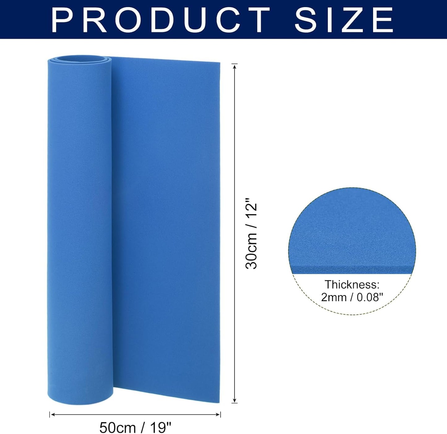 MECCANIXITY Foam Sheets Crafts 19x12 Inch 2mm EVA Craft Foam Paper Foam Sheets for Crafts Projects DIY Cosplay Modeling, Dark Blue