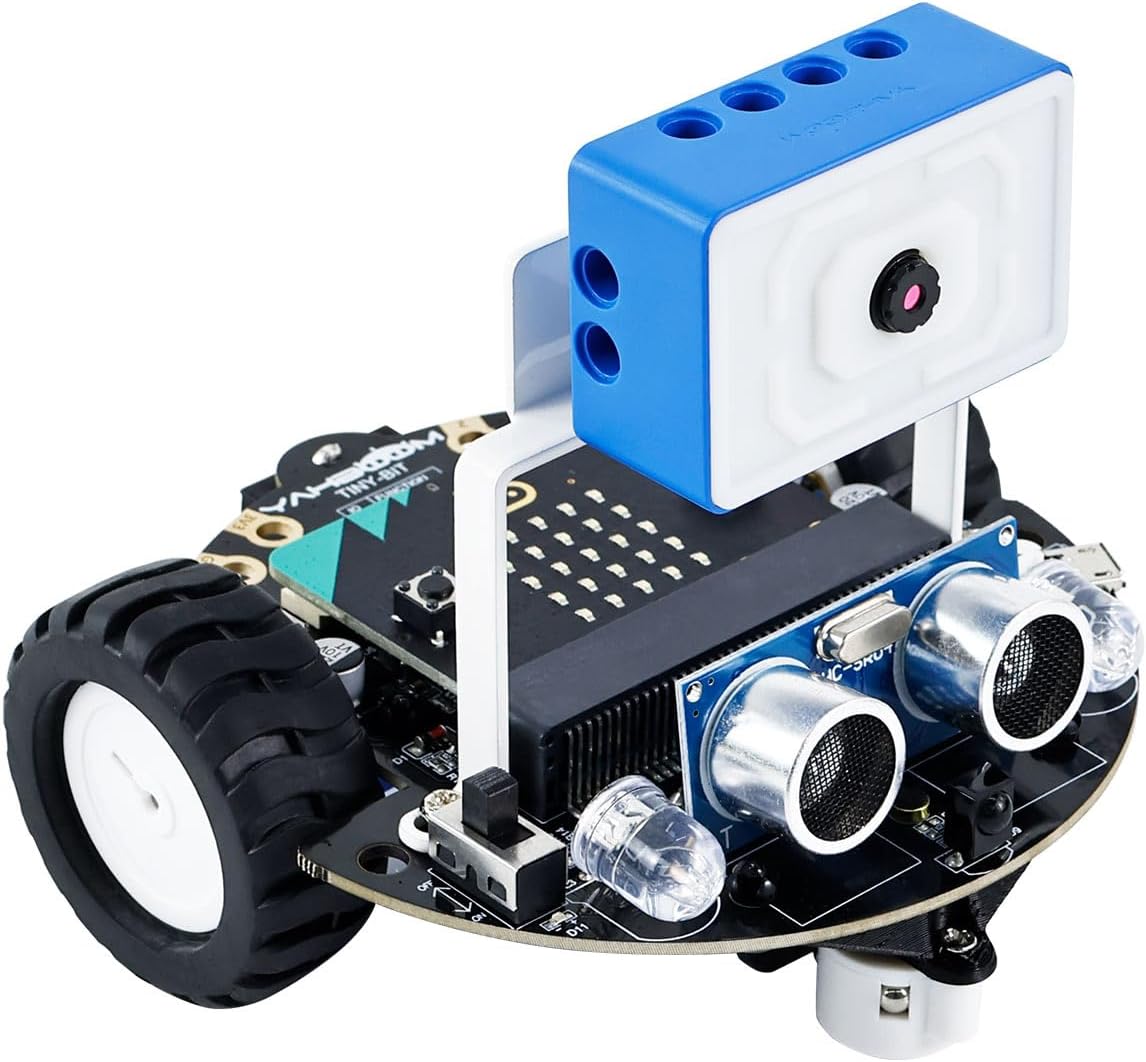 Yahboom Micro:bit Start Robot Kit with ESP32 Camera HD Video App Control for 8+ DIY Programmable STEM Education Toy Car with Tutorial Super Cost-Effective (with v2)