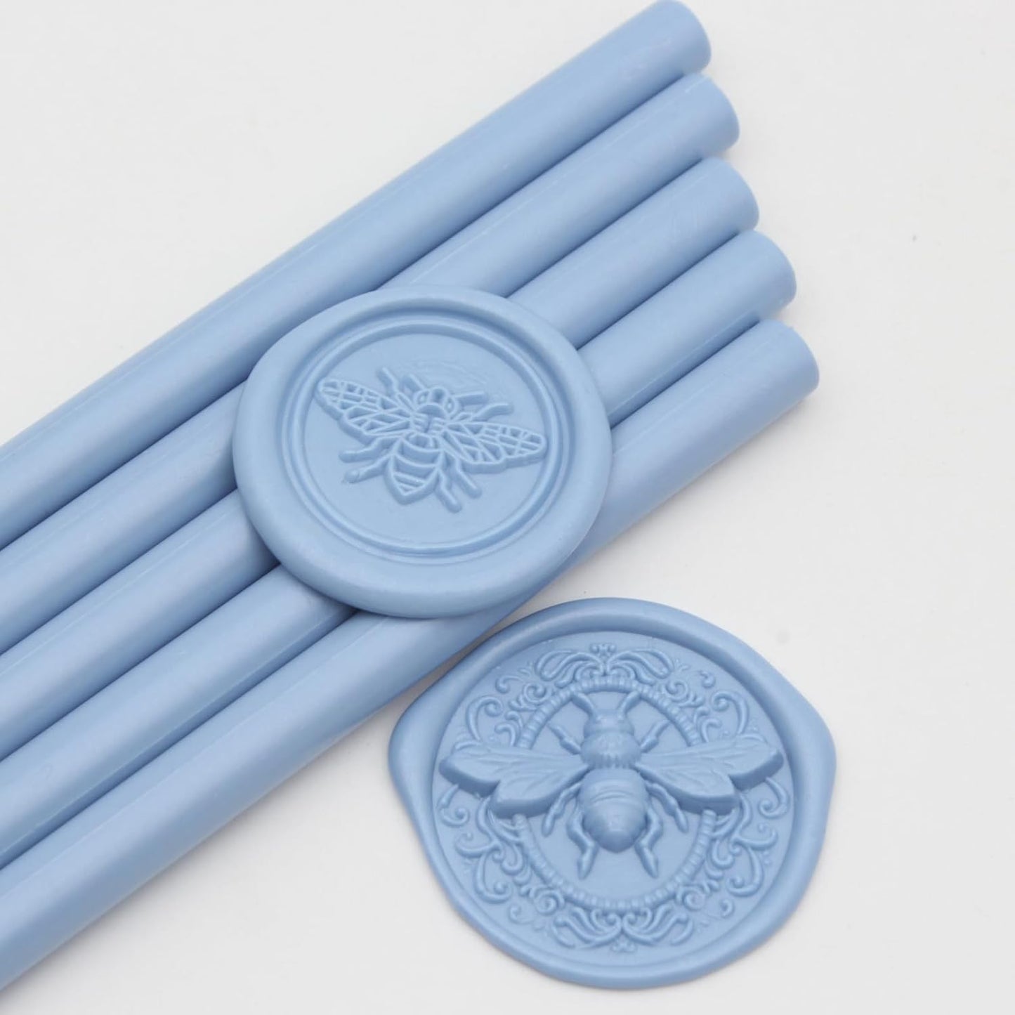 52pcs Dusty Blue Wax Sealing Sticks, Premium Glue Gun Wax Seal Sticks for Wedding Invitation Craft Adhesive, Great Gift Ideas (Mini Size)