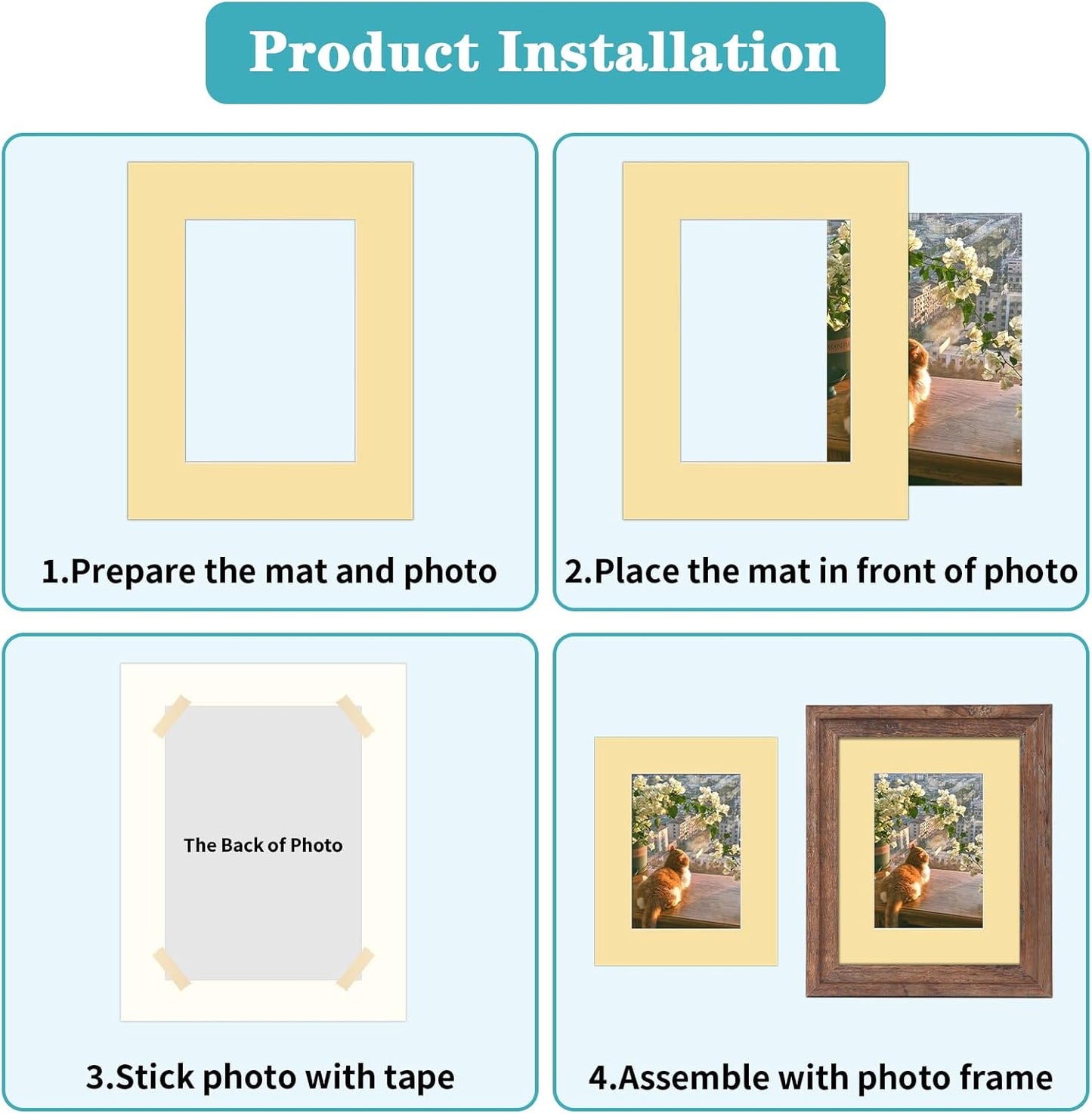 ZBEIVAN 12 Packs Mixed Colors 8x10 Picture Frame Mats for 5x7 Photos, Artworks and Prints, White Core Bevel Cut Frame Mattes