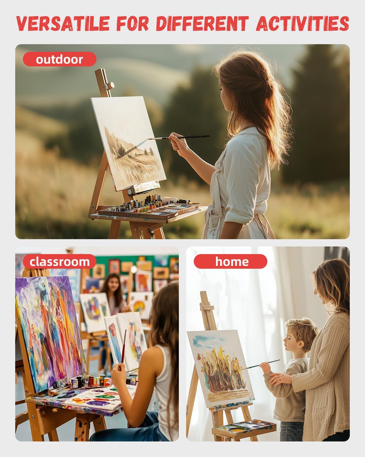Simetufy 4 Pack Flat Canvas Boards for Painting 12x16 inch Canvas Panels, Gesso Primed Acid-Free 100% Cotton for Acrylics Oil Watercolor Tempera Paints