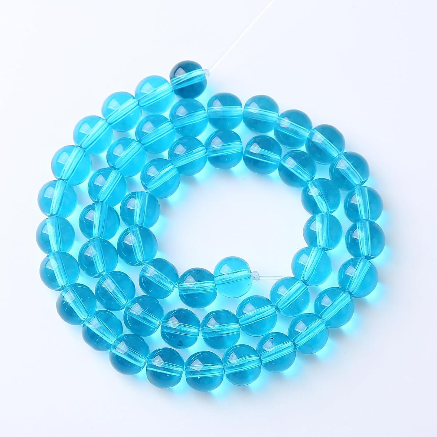 32pcs 12mm Topaz Blue Crystal Glass Beads Round Loose Spacer Beads for Jewelry Making DIY Bracelet Necklace Healing Power Stone