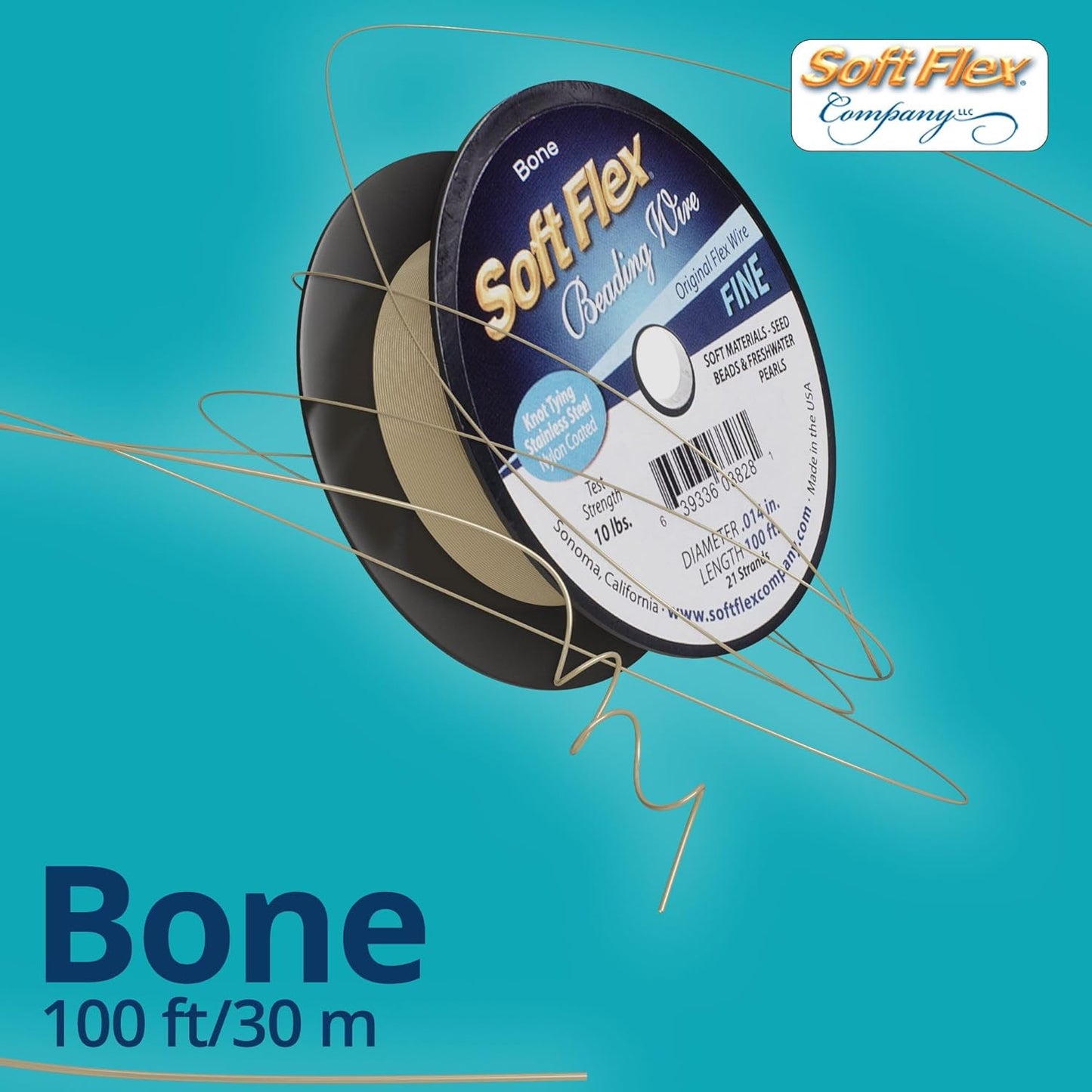 Soft Flex 21 Strand Beading Wire - Fine 0.14 Diameter - 100 Feet Design Wire