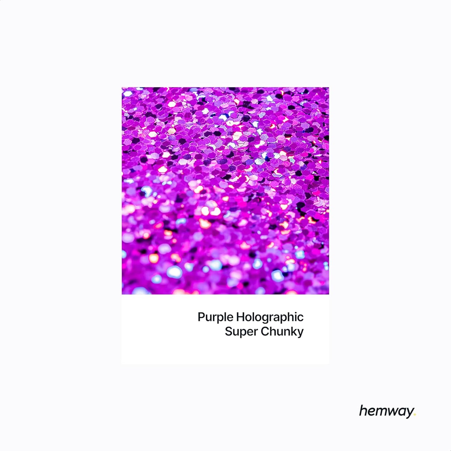 Hemway Glitter for Resin 100g Purple Holographic Metallic Crystals for Epoxy Craft Super Chunky Flakes Tumblers Wax Melt