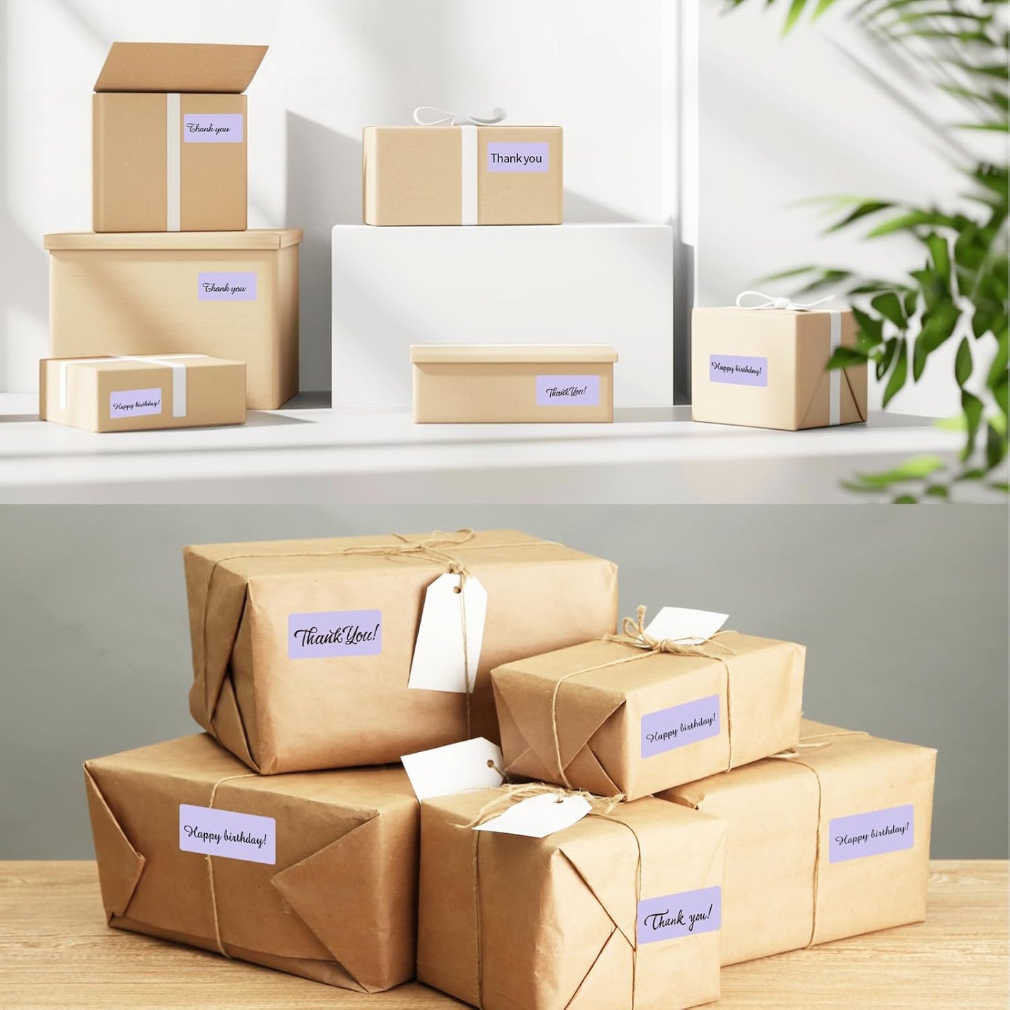 2x1 Inch Thermal Labels, Purple Thermal Printer Stickers, Waterproof Self-Adhesive Shipping Label Printer Sticker for Barcode, Name, Address, 300 Labels/Roll