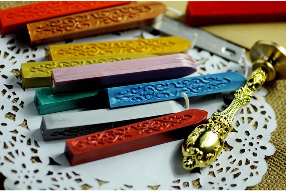 Sealing Wax Sticks, Yoption 10 Pcs Multi-Color Wax Seal Sticks with Wicks for Wedding Invitation Gift Envelopes Christmas Card