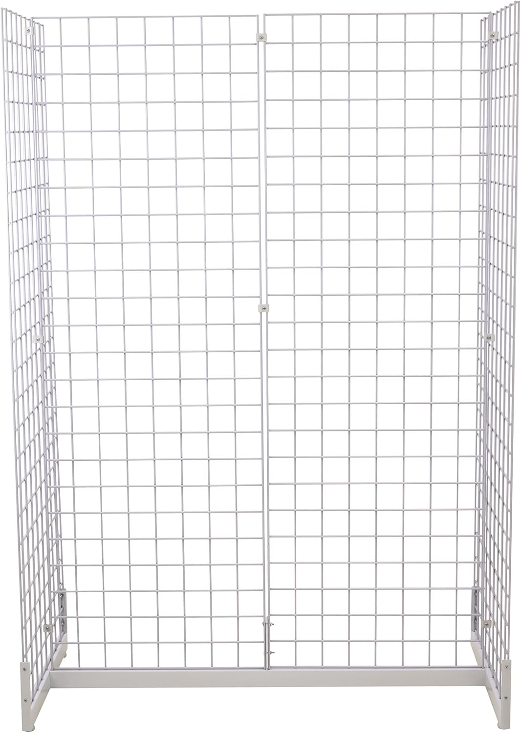 Gridwall Joining Clip Connectors for Grid Panels, Powder-Coated or Chrome Plated Steel (Quantity 10) (10, White)