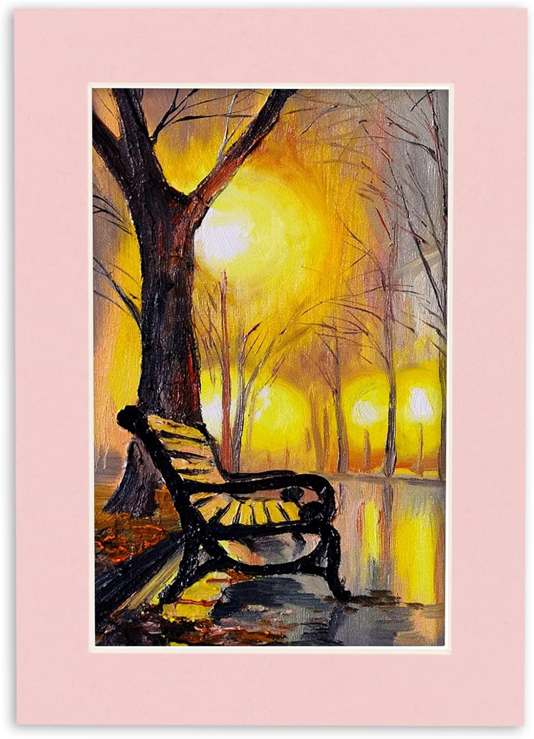 8x10 Mat Bevel Cut for 5.5x8.5 Photos - Acid Free Pink Precut Matboard - For Pictures, Photos, Framing - 4-ply Thickness