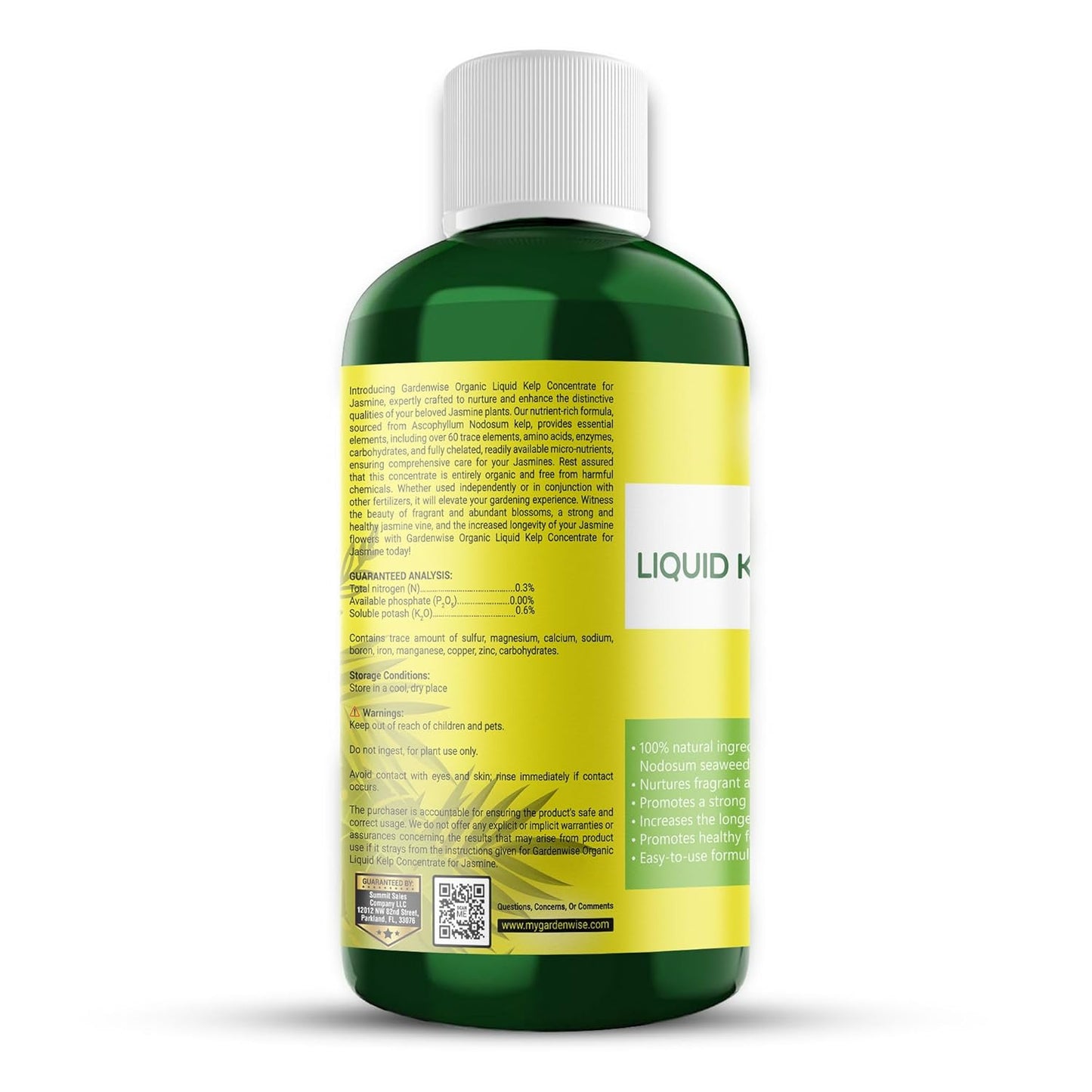 Organic Premium Kelp Seaweed Fertilizer for Jasmin - Liquid Fertilizer - Liquid Plant Food - Nutrient-Rich Soil Enhancer - Natural Plant Food for Jasmin (8 OZ)