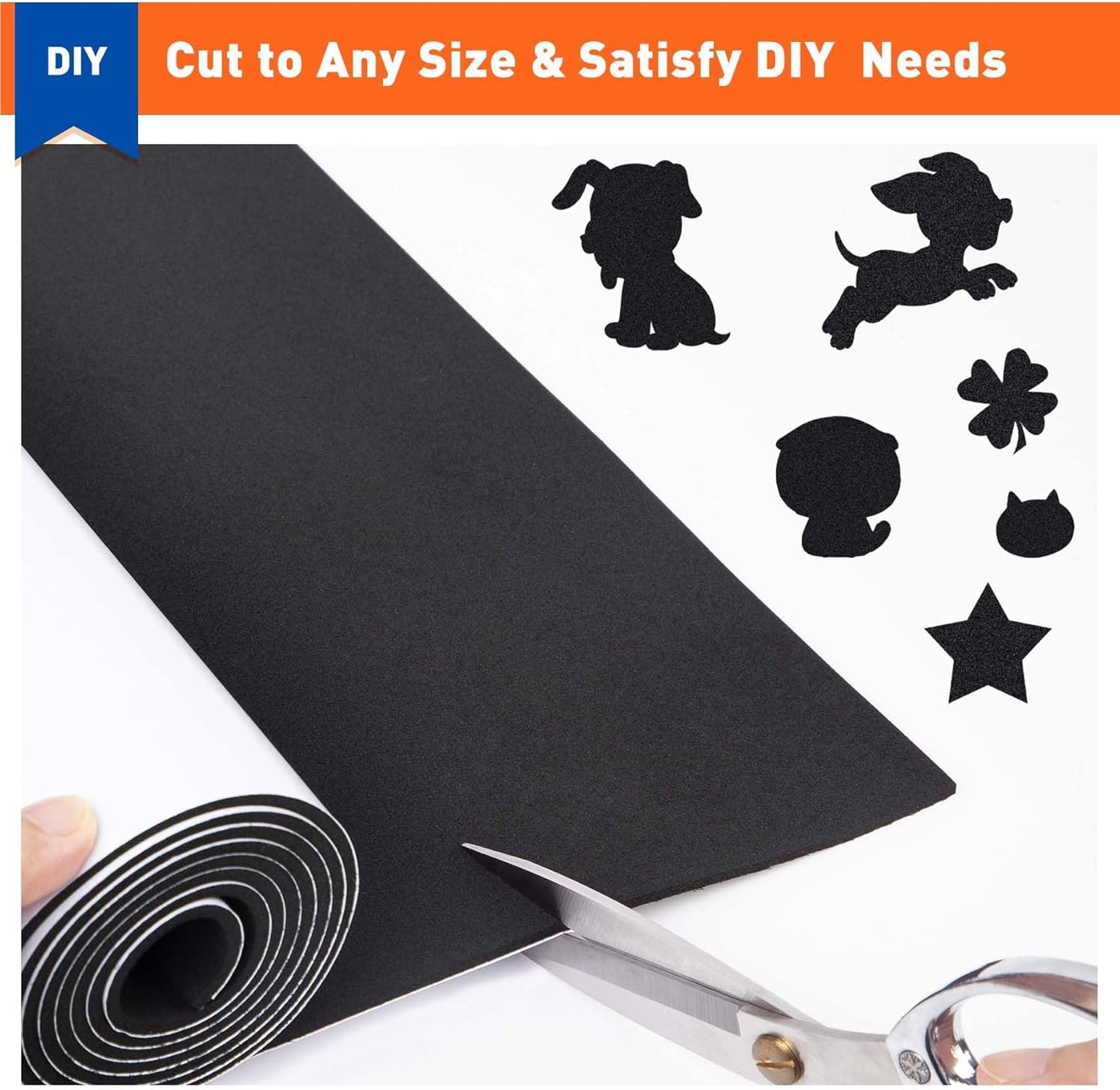 MAGZO Adhesive Foam Padding 1/8 Inch Thick x 12 Inch W x 59 Inch L, Black Thin Neoprene Sheets, Closed Cell Foam Sheet Roll