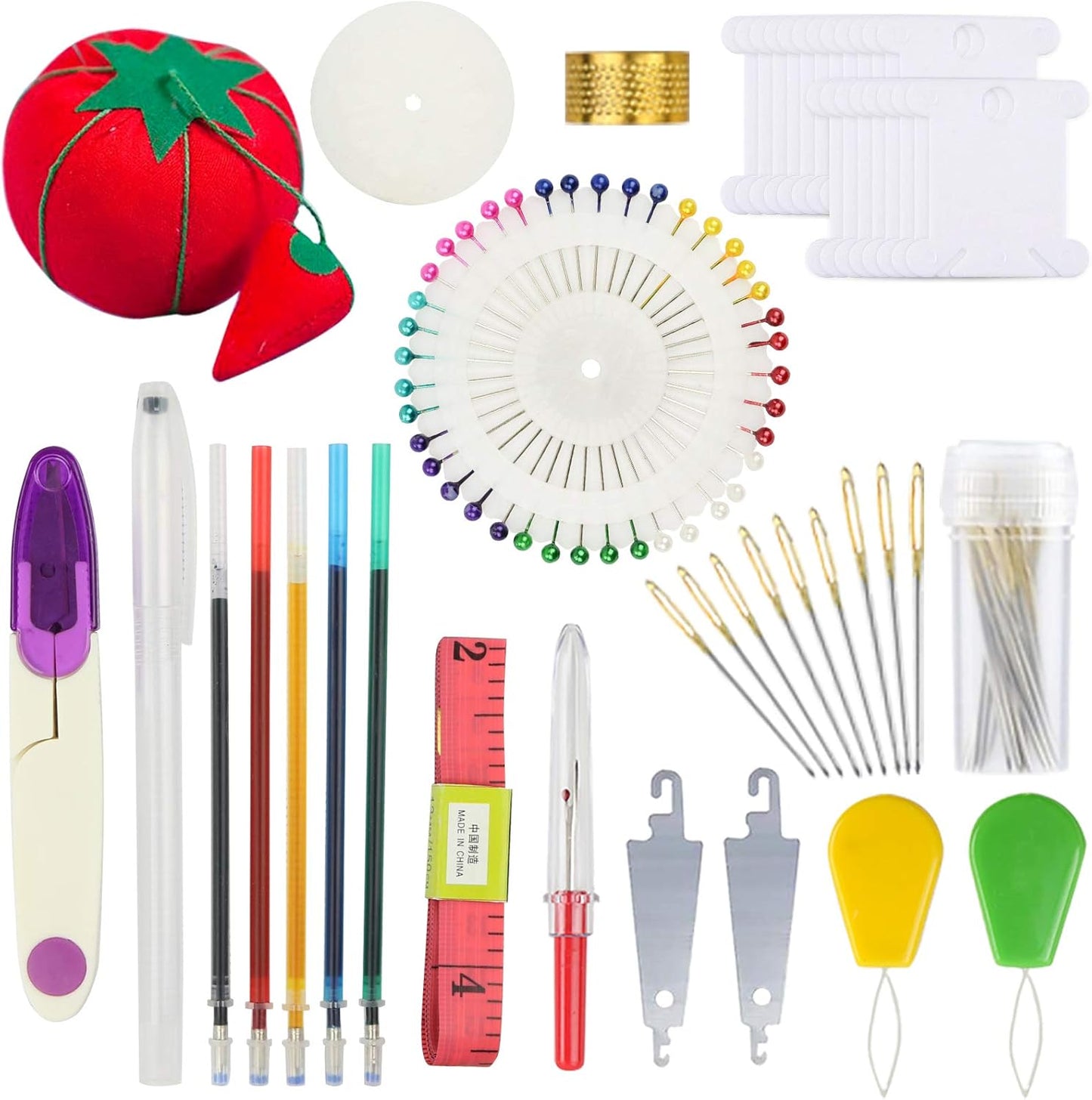Similane Embroidery Kit 215 Pcs,100 Colors Threads,5 Pcs Embroidery Hoops,3 Pcs Aida Cloth,40 Sewing Pins,Cross Stitch Tools and Embroidery Starter Kit for Adults and Kids Beginners