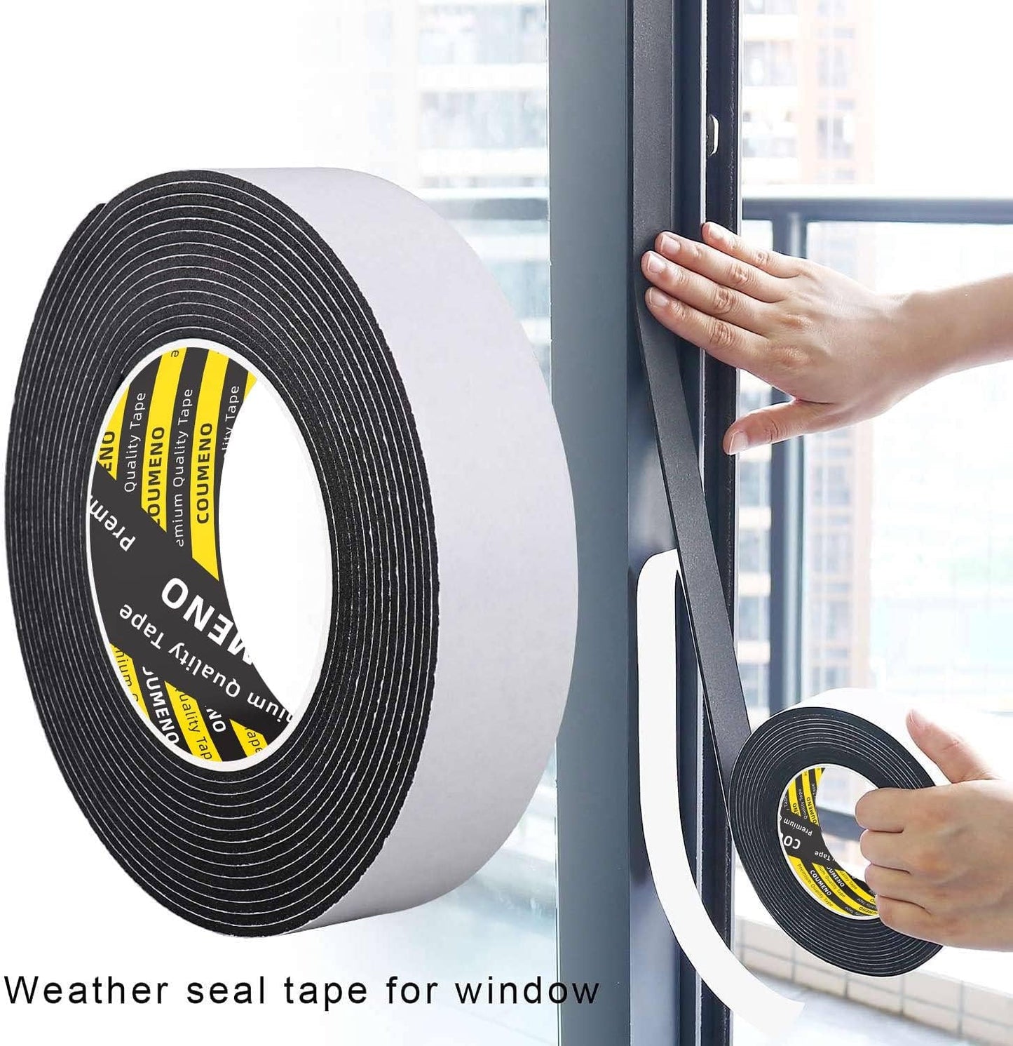 EVA Single-Sided Foam Tape, Single-Sided Sealing Strip Foam Pad Sponge Tape Window Weatherproof, Self-Adhesive Insulation Sealing Tape 2inX9.84FT