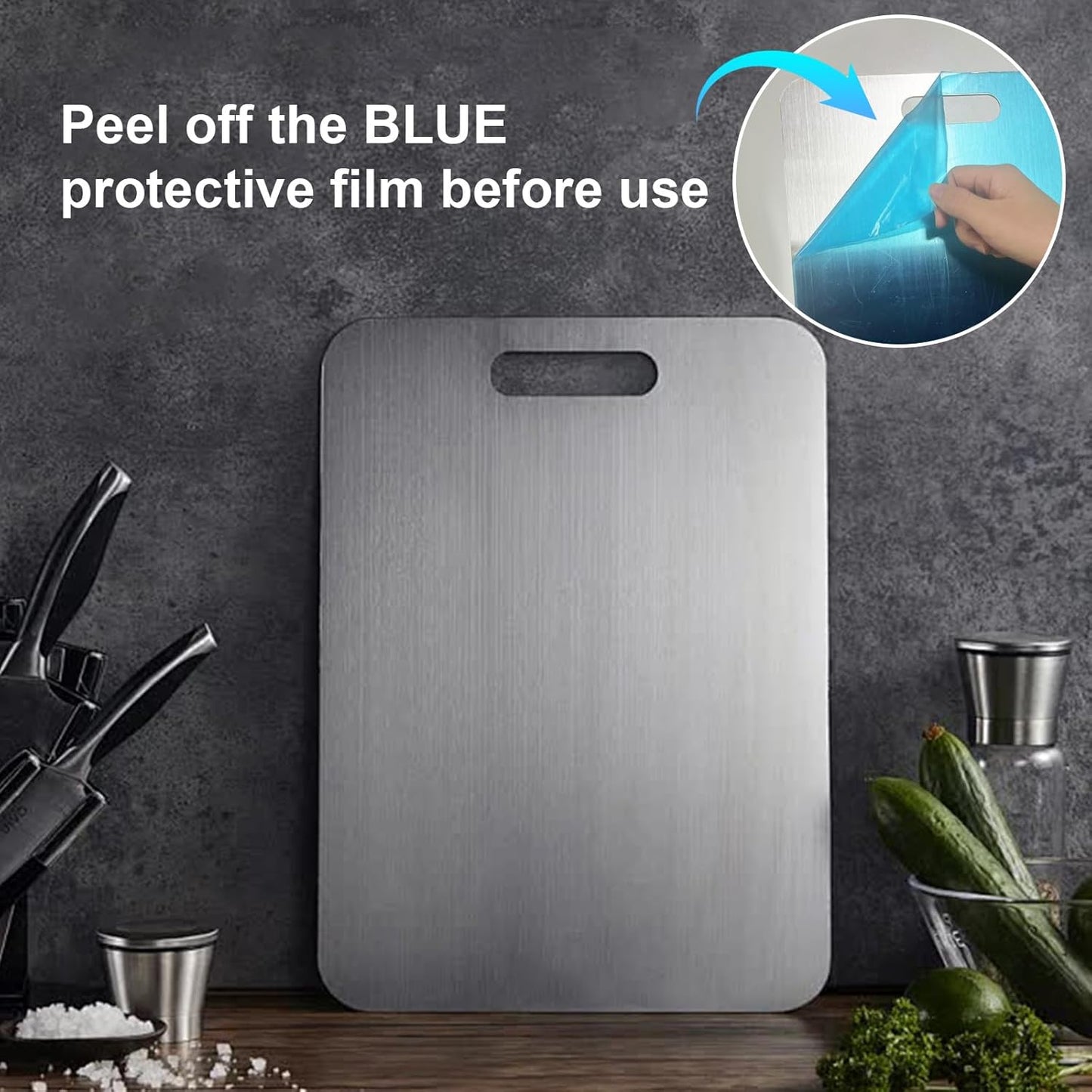 Titanium Cutting Boards for Kitchen,Katuchef Titanium Cutting Board,Non toxic Doubld-Side Available Chopping Boards, Easy to Clean and Store(1PC-L:15.35 * 11.02)
