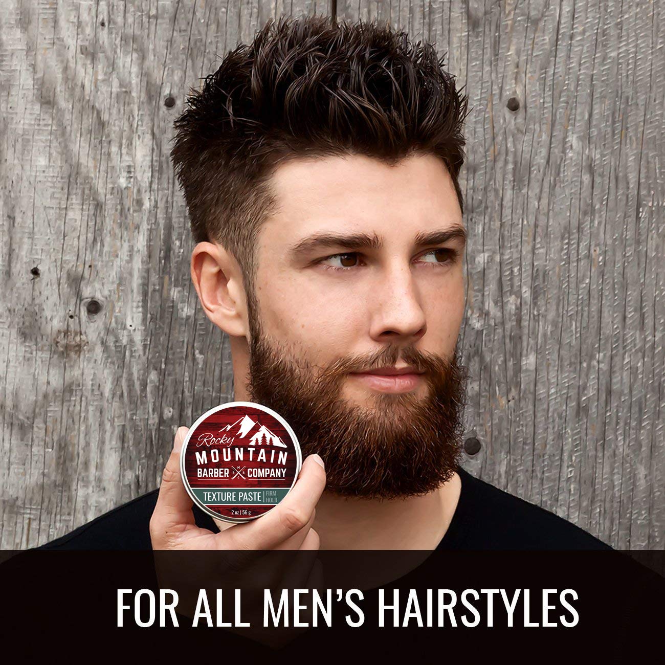 Rocky Mountain Barber Company Hair Paste for Men - Hair Styling Paste with Pliable Light-Firm Hold for All Hair Styles, Shine-Free Matte Finish - Easy to Wash Out, 2 oz