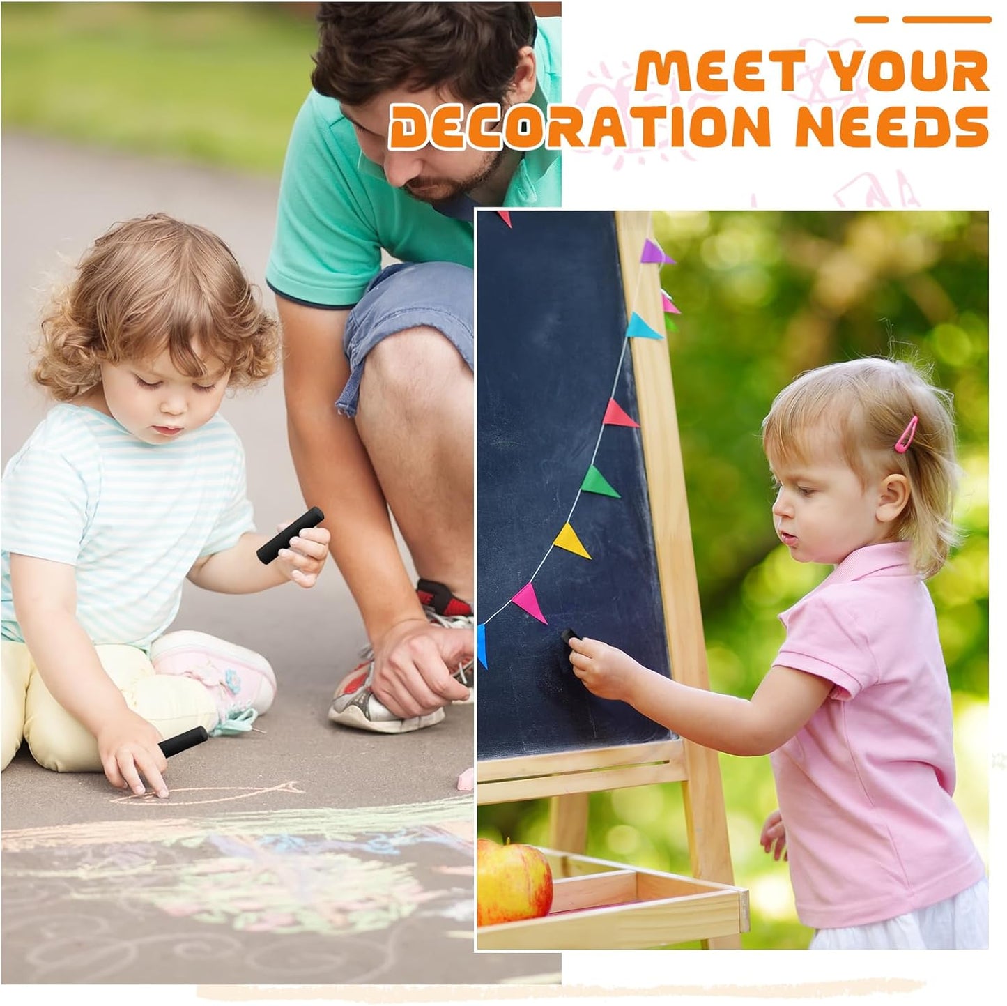 25 Pcs Sidewalk Chalks for Kids Non Toxic Jumbo Chalk for Party Gift Outdoor Art Classroom Play Painting (Black)