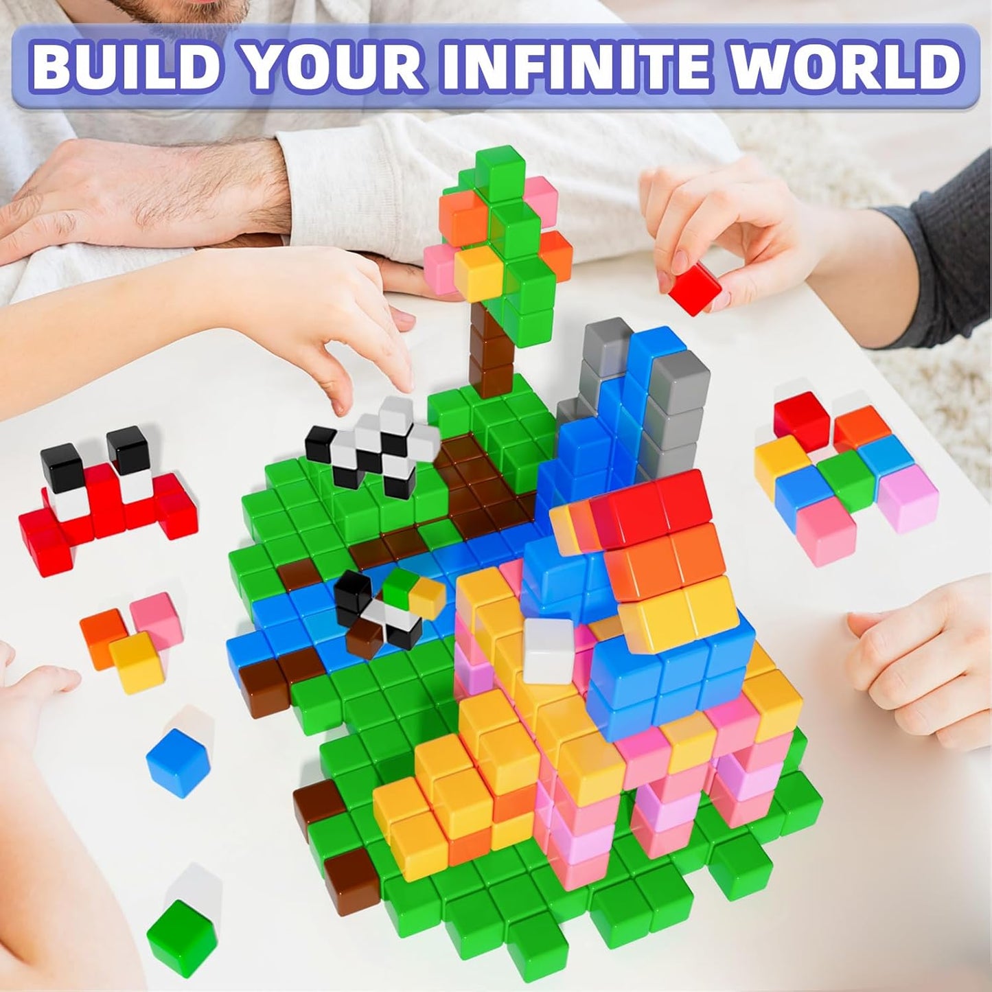 Magnetic Blocks, Magnet Building Toys for Toddlers, Preschool Sensory Autism STEM Toys for 3+ Year Old Boys & Girls, Magnetic Cubes as for Kids Ages 3-5 4-8