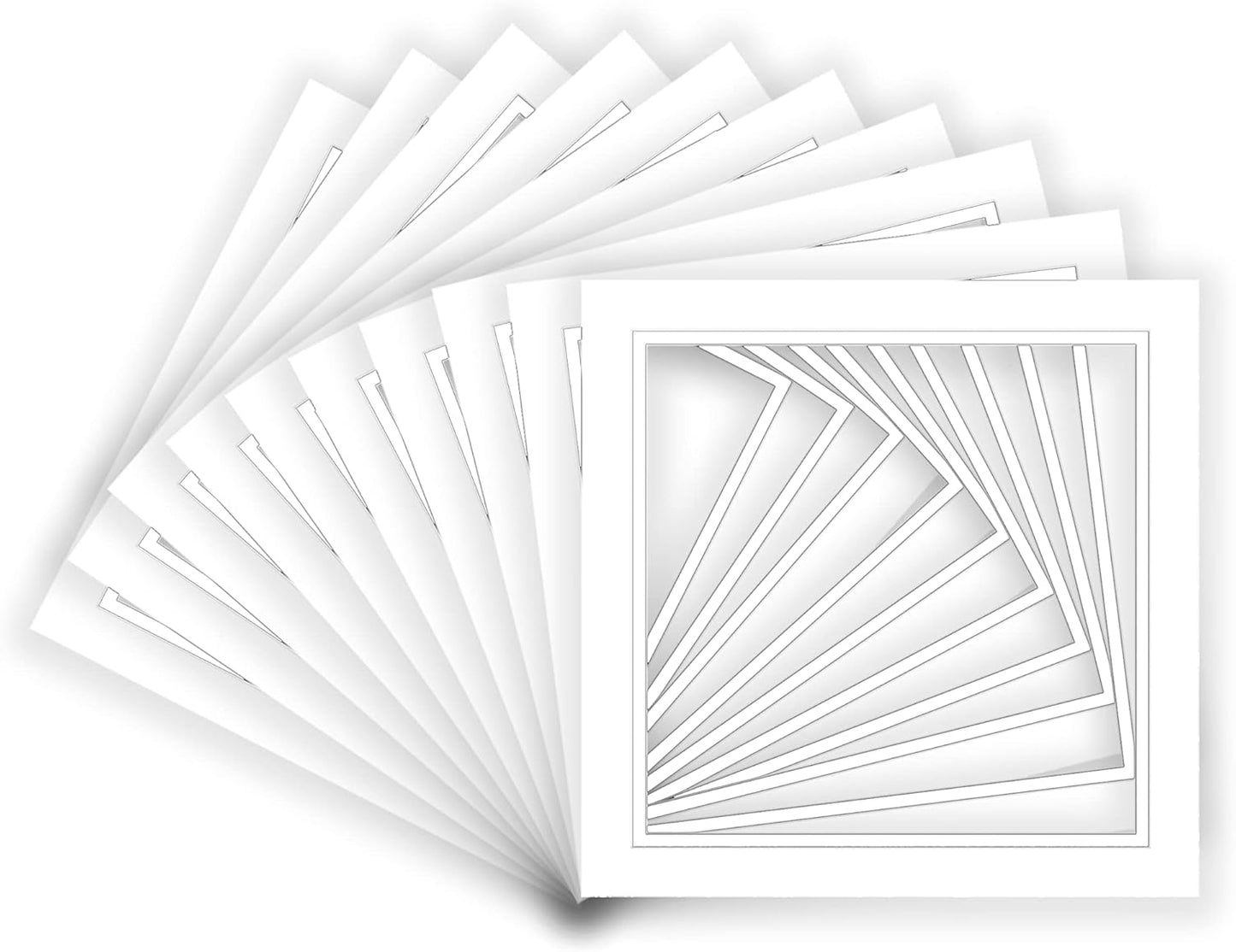 20x20 Mat for 10x10 Photo - Precut White on White Double Mat Picture Matboard for Frames Measuring 20 x 20 Inches - Bevel Cut Matte to Display Art Measuring 10 x 10 Inches - Acid Free ONE MAT