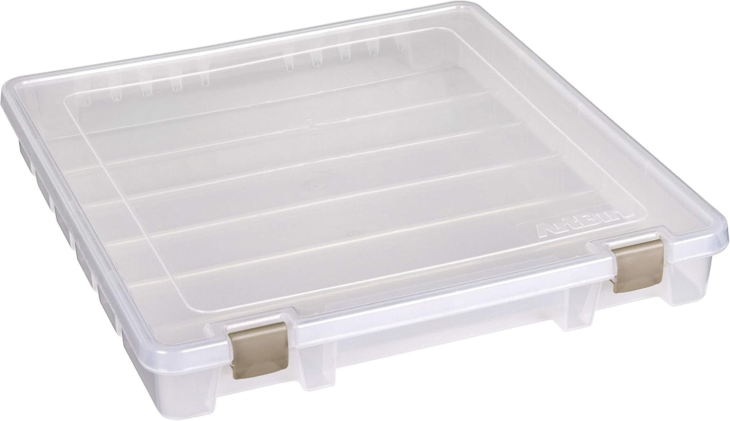 ArtBin 9100AB Super Satchel Slim 1 Open Compartment, Art & Craft Organizer, [1] Plastic Storage Case, Clear