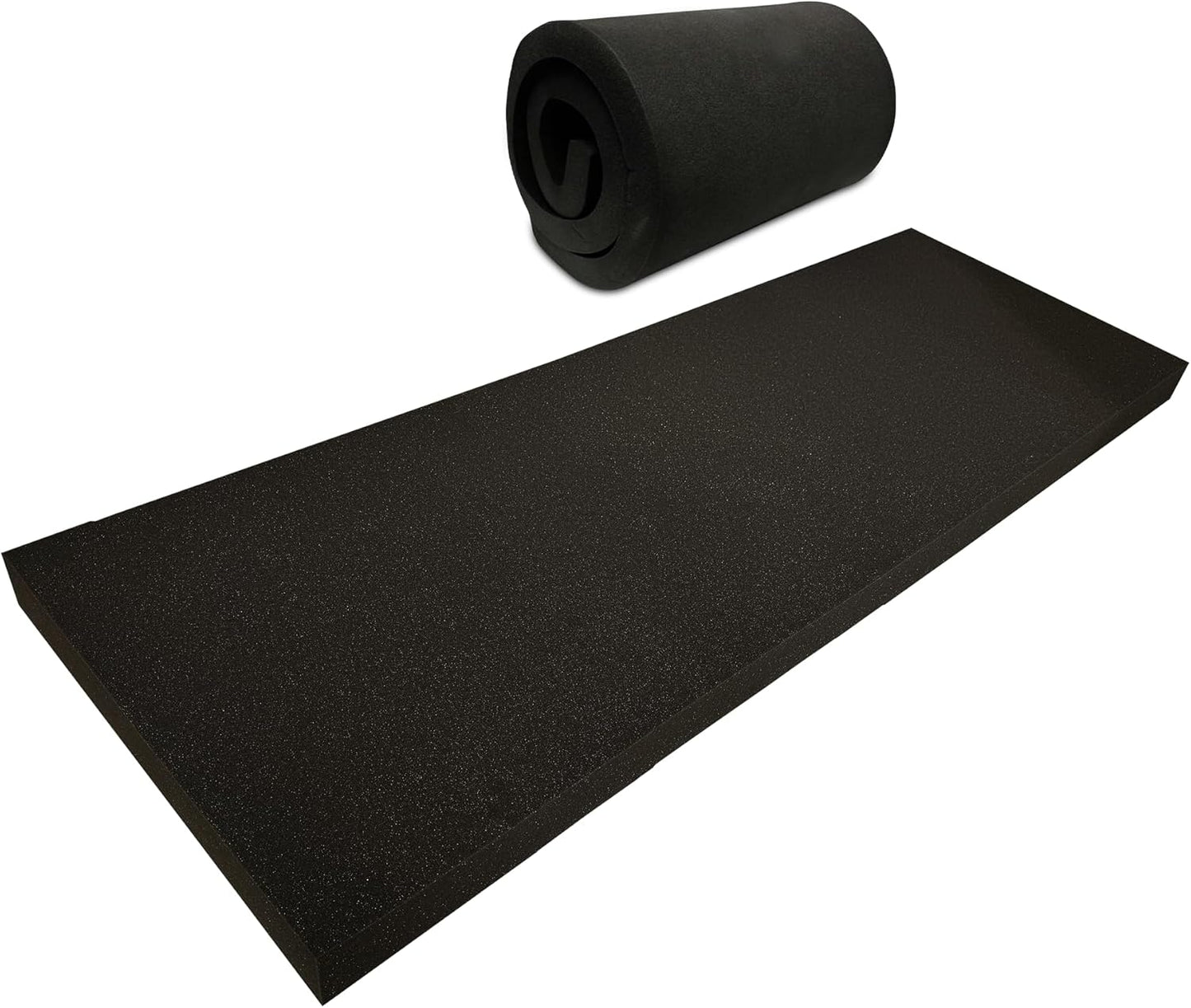 QOMFY 3" Height x 18" Width x 42" Length Charcoal Upholstery Foam Sheet | Made in USA | Multi-Purpose Foam for Upholstery, DIY, Packaging & Acoustic Projects