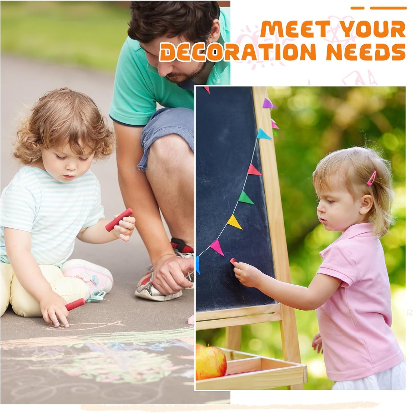 40 Pcs Sidewalk Chalks for Kids Non Toxic Jumbo Chalk for Party Gift Outdoor Art Classroom Play Painting (Red)