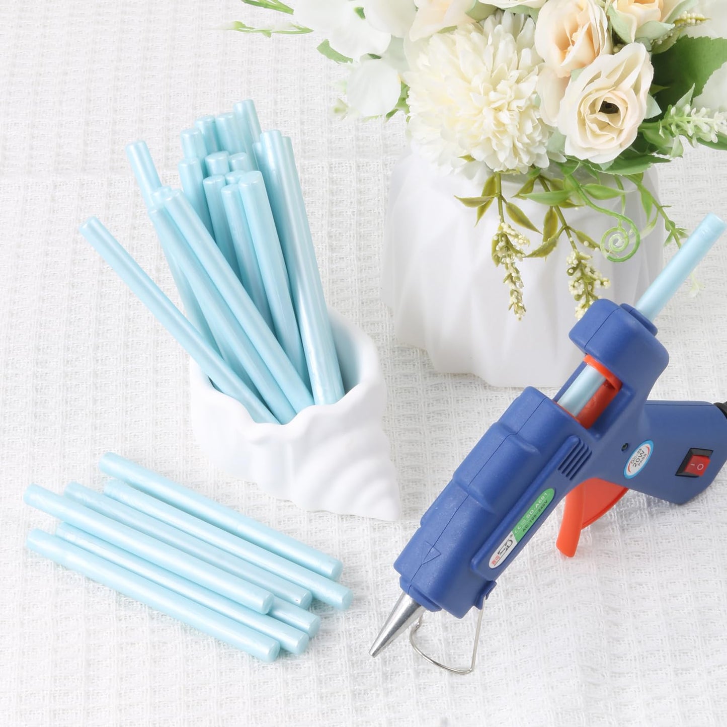 Pale Blue Wax Seal Sticks, 30pcs Sealing Wax Sticks, HOSEALING Glue Gun Sticks for Wax Seal Stamp, Premium for Wedding Invitations, Letter, Envelope (Mini Size)
