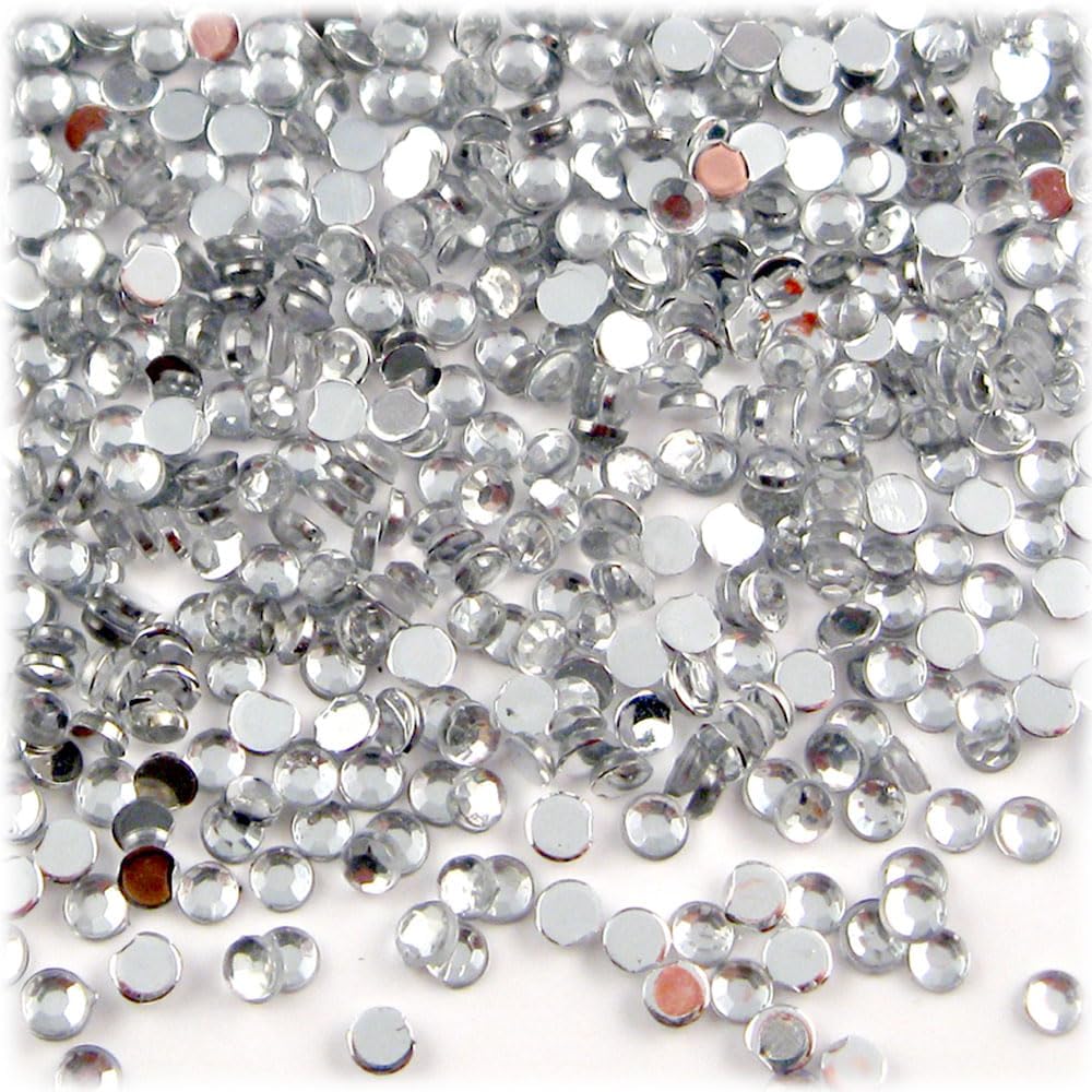 The Crafts Outlet 1,440pc Rhinestones Round 3mm (10ss) Flatback Hot Pink or Rose HPK