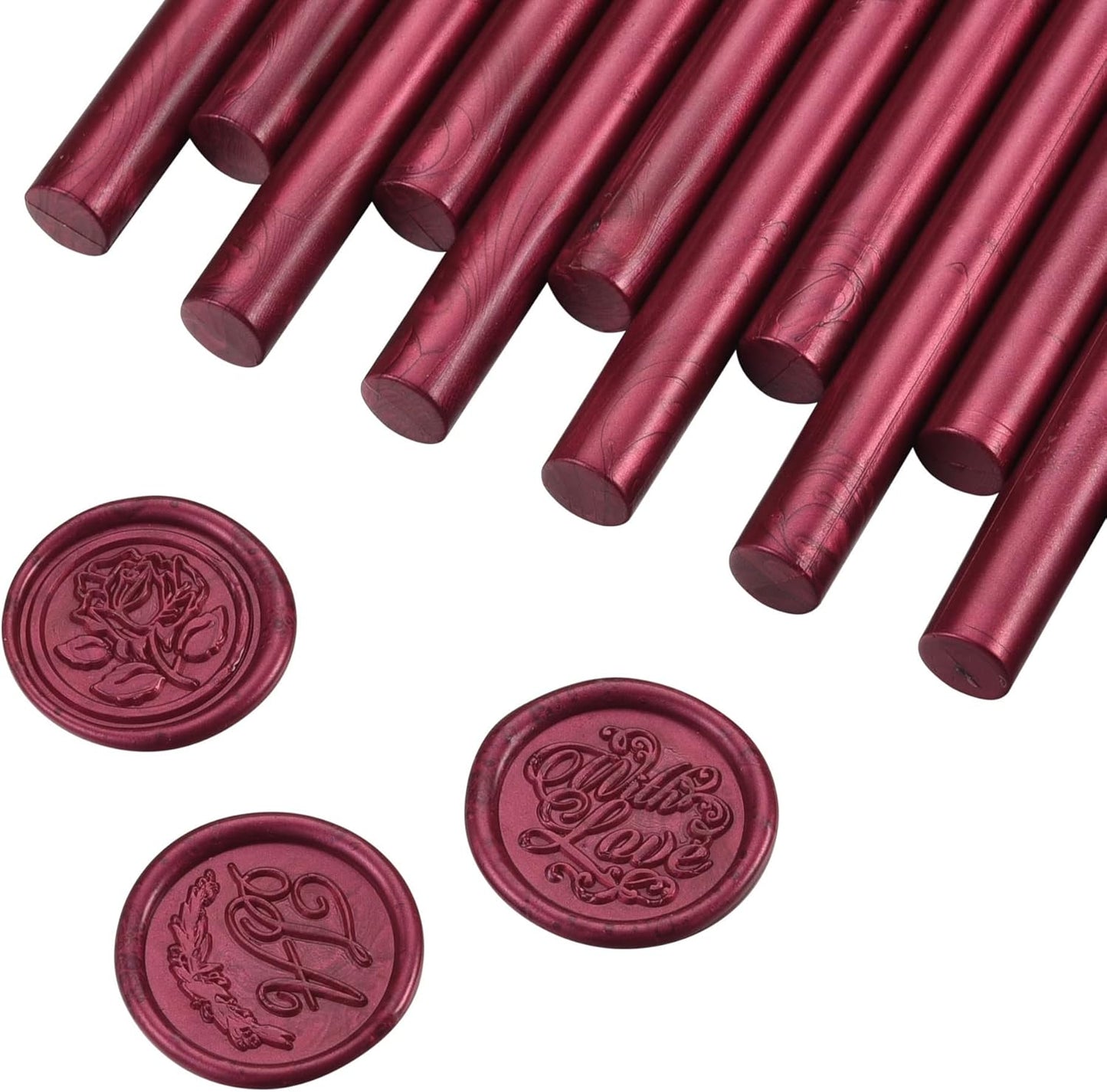 Yoption 15 Pieces Fuchsia Glue Gun Sealing Wax Sticks for Wax Seal Stamp, Great for Wedding Invitations, Envelopes, Cards, Christmas Gift Ideas, Wine Packages (Fuchsia)