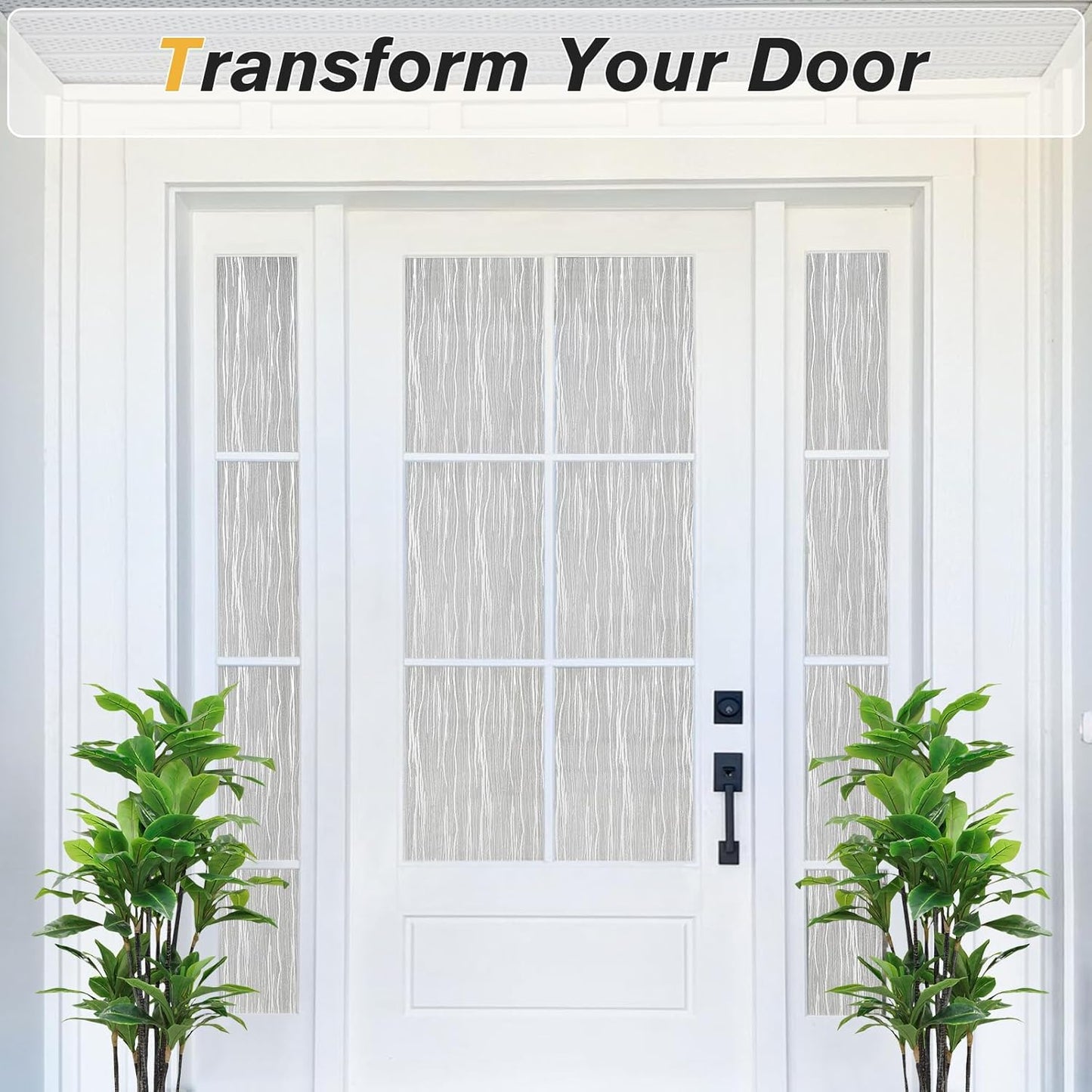 Haton Window Privacy Film, Frosted Glass Privacy Window Clings, Sun Blocking Frosting Opaque Coverings, Static Cling Removable Decorative Stickers for Home Door, Non-Adhesive 17.5" x 78.7"