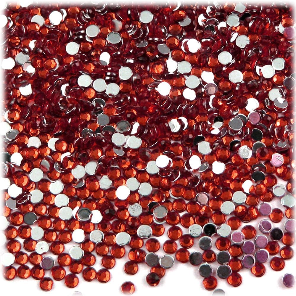 The Crafts Outlet 5-PK Set (7,200-Piece), Round 3mm Rhinestones, Flatback, Pink Tones