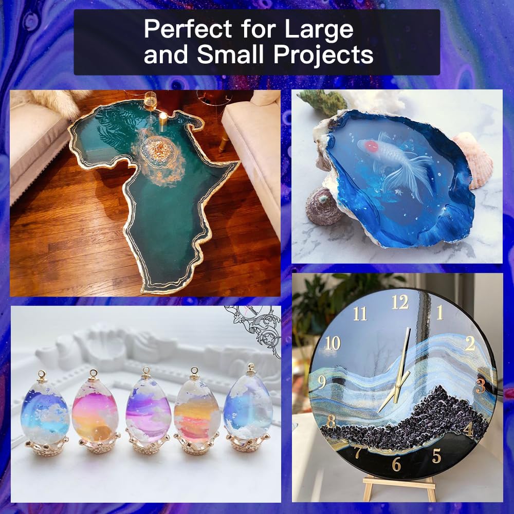 GRLELOU Epoxy Resin Kit 1 Gallon, Crystal Clear Epoxy Resin Easy Mix 1:1, Not Yellowing, Bubble Free, High Gloss, Self Leveling Coating & Casting for Jewelry Making, DIY Craft Wood Molds (0.5 gal×2)
