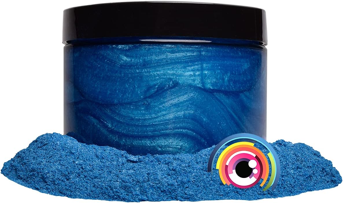 Eye Candy Pigments Premium Blue Mica Powder - Umi Blue (50gr) - for Epoxy, Resin, Soap, Paint, Woodworking, Acrylic Pouring, Bath Bombs, Fishing Lures - DIY Arts and Crafts Additive