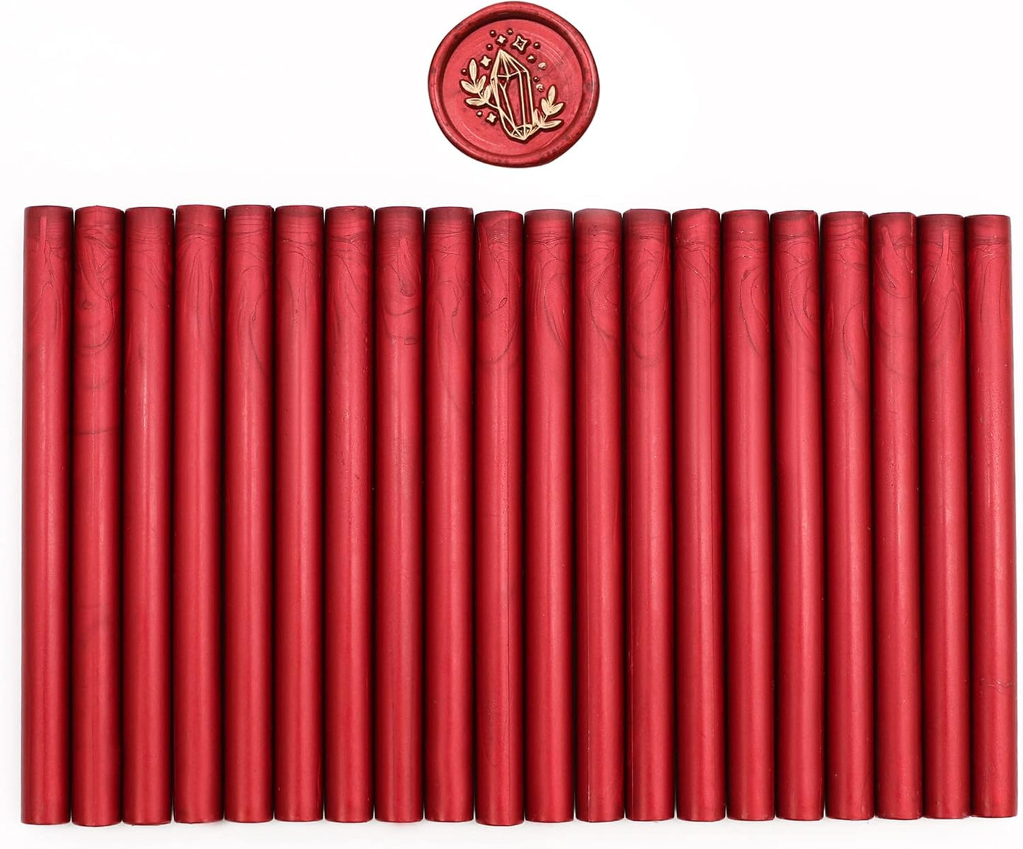 SWANGSA 20 Pieces Glue Gun Sealing Wax Sticks Metallic Red for Wax Seal Stamp, Great for Wedding Invitations, Cards, Envelopes, Wine Packages, Gift Wrapping (Metallic Red)