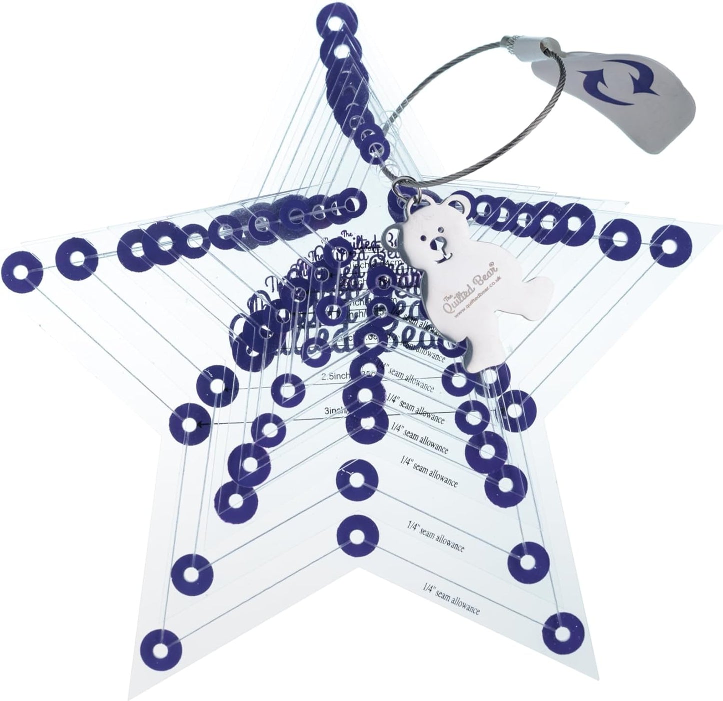 The Quilted Bear Star Quilting Templates – 8 Clear Non-Slip Acrylic Quilt Templates for Precise Fabric Cutting & Stress-Free Machine Quilting - Ideal for Quilt & Sewing Supplies (¾–3")