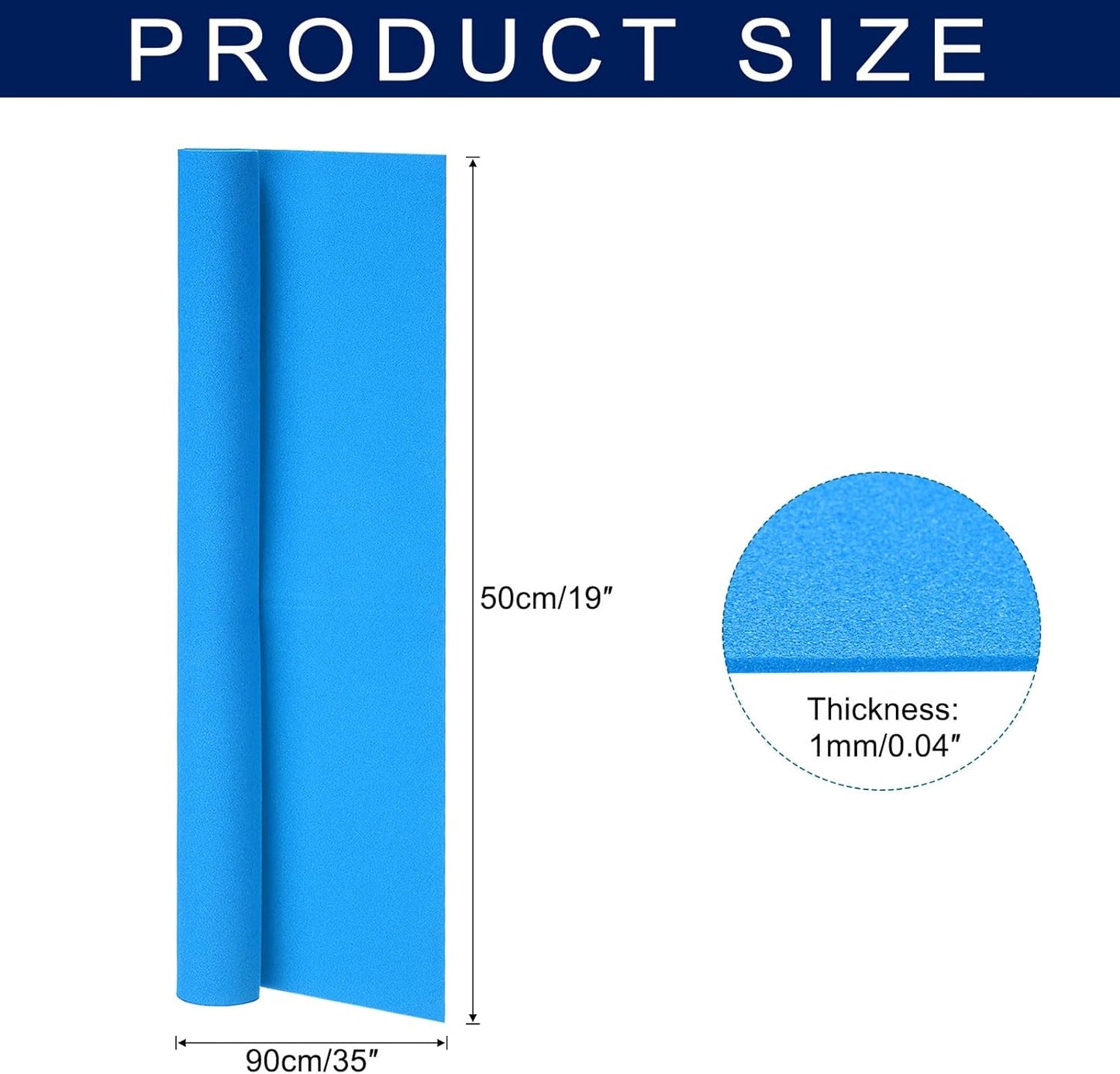 MECCANIXITY Foam Sheets Crafts 35x19 Inch 1mm EVA Craft Foam Paper Foam Sheets for Crafts Projects DIY Cosplay Modeling, Lake Blue