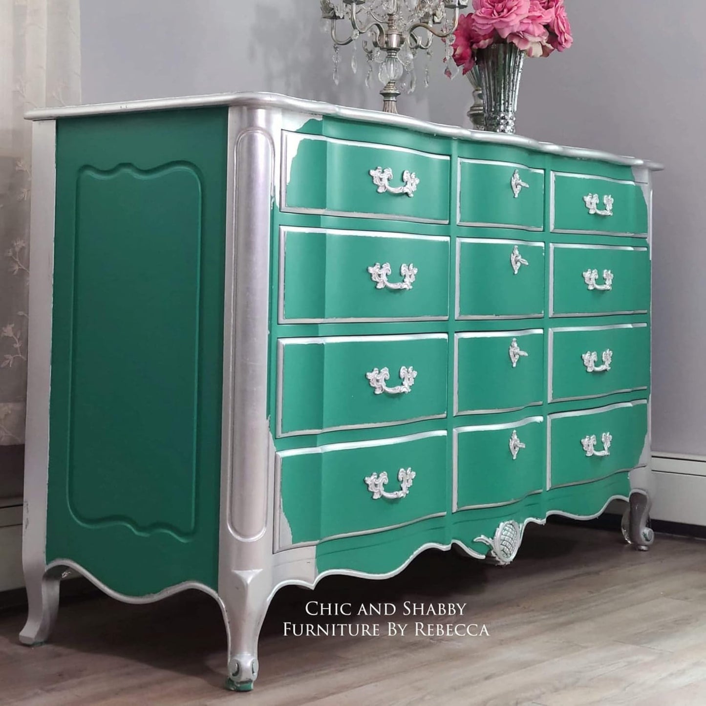 Dixie Belle Paint Company Chalk Finish Furniture Paint - Mermaid Tail (4oz) - Matte Aqua Green Chic Chalk Mineral DIY Furniture Paint