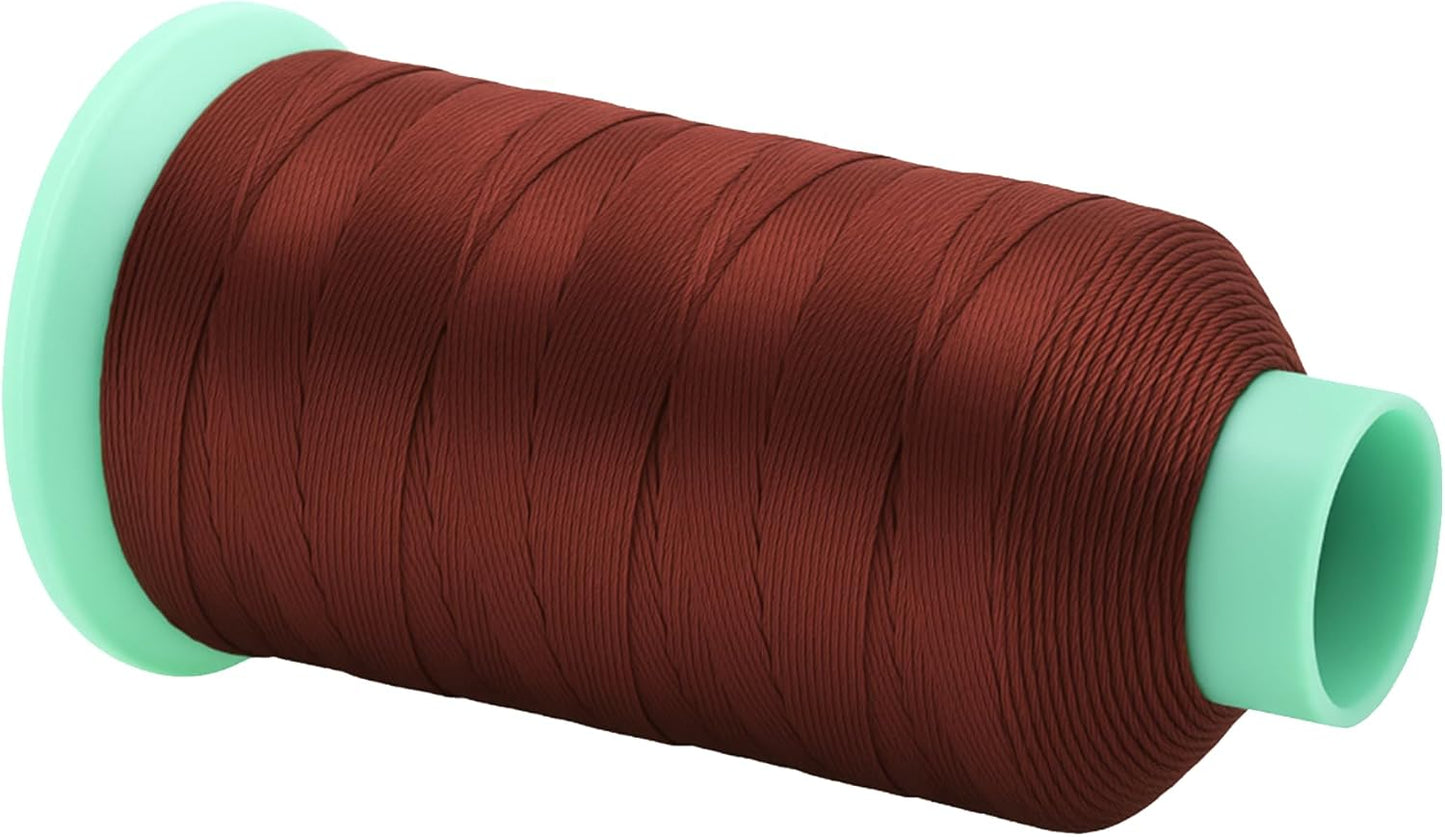 Mandala Crafts Size 46 210D T45 Bonded Nylon Thread Copper Brown Heavy Duty Sewing Threads - 2843 YDs Tex 45 Thread for Leather, Jeans, Weaving, Outdoor Marine Upholstery Threads