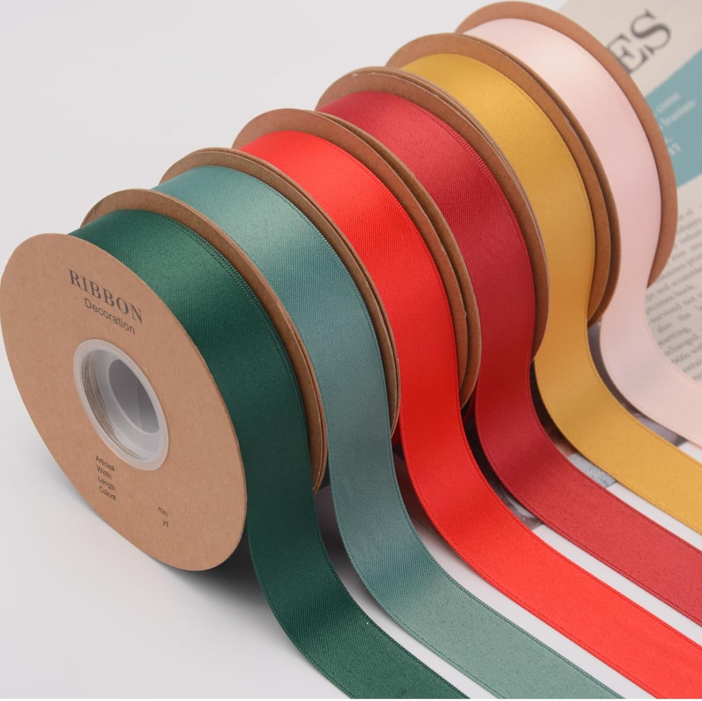 Double Side Satin Ribbon, Continuous 20 Yards,Use for Craft Bows Bouquet, Gift Wrapping, Wedding Decoration, Floral Arrangement (Dark Green, 1 inch)