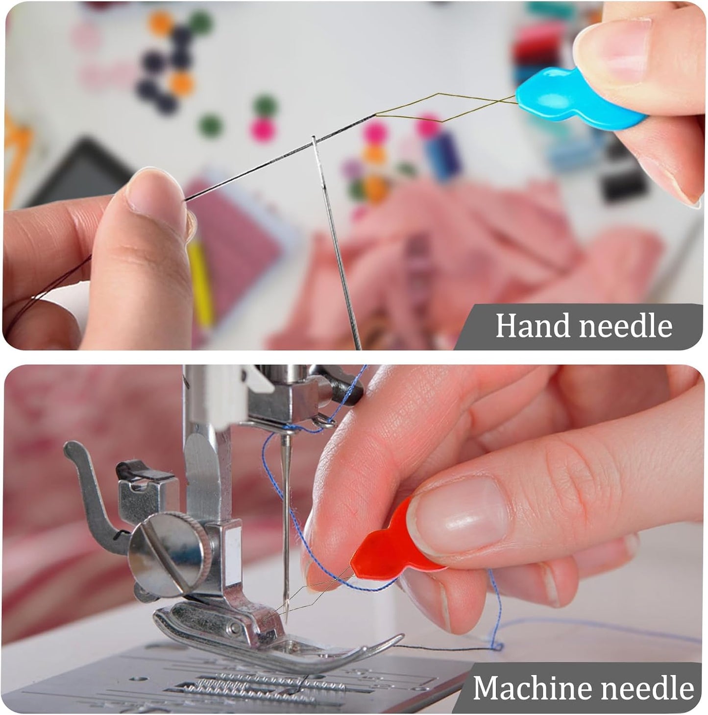 Needle Threaders, Plastic Needle Threaders for Hand Sewing, Gourd Shaped Sewing Machine Needle Threaders with Clear Box, Threader for Small Eye Needles, Embroidery, DIY Arts, 30 PCS