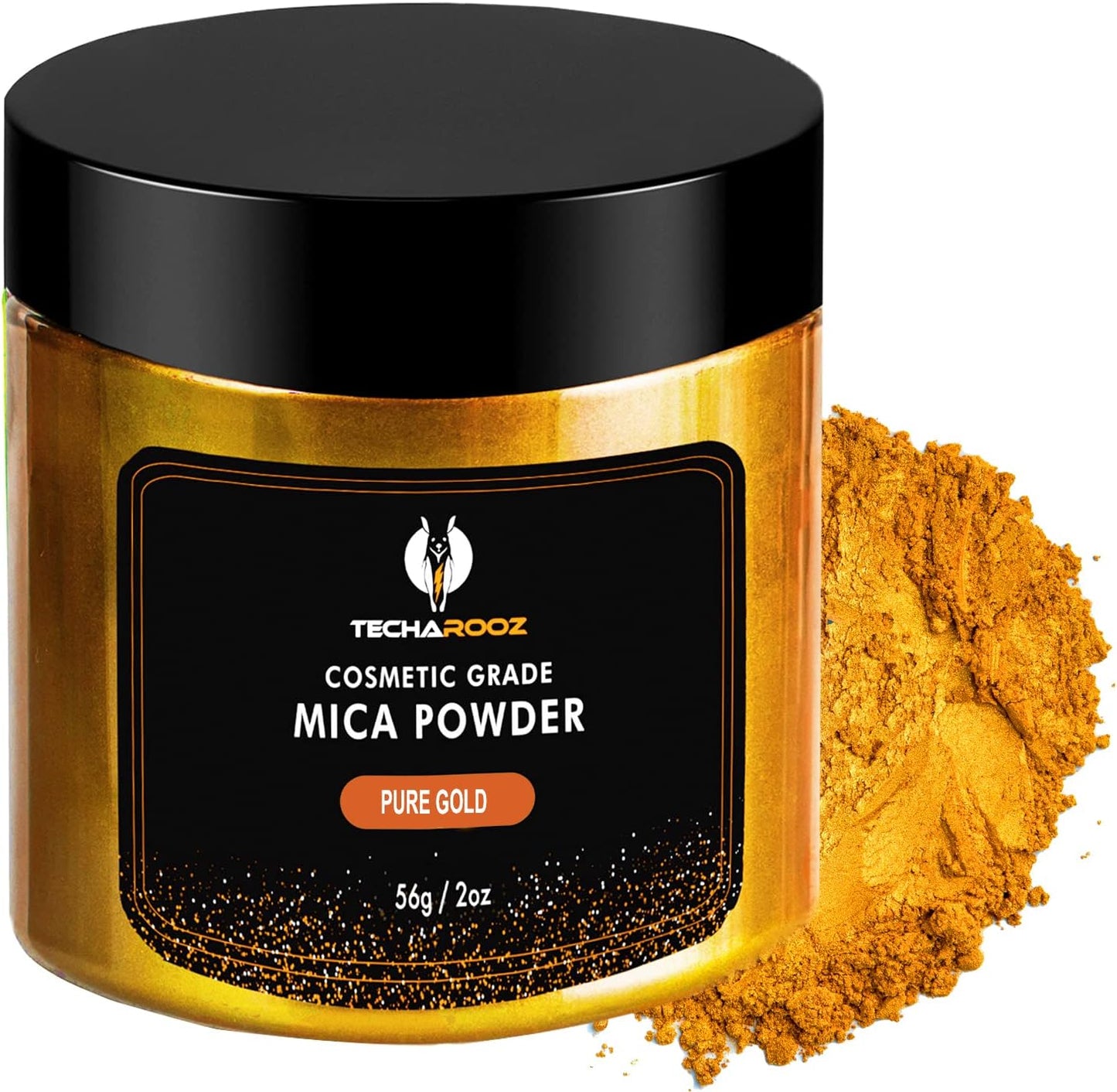 Pure Gold MICA Powder for EPOXY Resin 56G / 2OZ. JAR - TECHAROOZ 2 Tone Resin DYE Color Pigment Powder for Lip Gloss, Nails, Colorant for Slime Bath Bombs SOAP Making & Polymer Clay