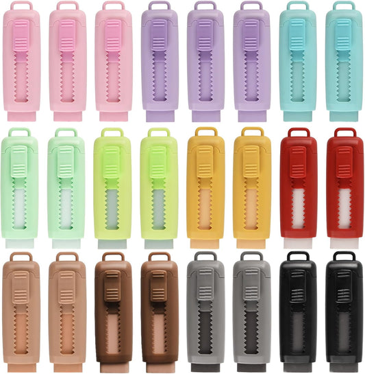 24 Pcs Cute Retractable Eraser for Pencils Cute School Supplies Kawaii Erasers for Kids Fun Cartoon Erasers Back to School Supplies Kid Party Favors Gift (Style 2)