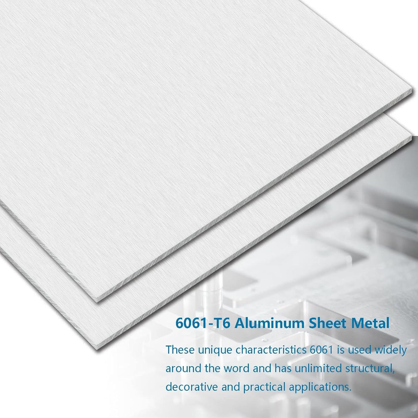 1/4Inch Thick Aluminum Sheets & Plates, 12” x 12”Heavy Duty Aluminum Plates with Protective Film, 6061 Flat Plain Panel Plate Solid Metal Sheet Plate for Crafting Structural Framing Base Plate