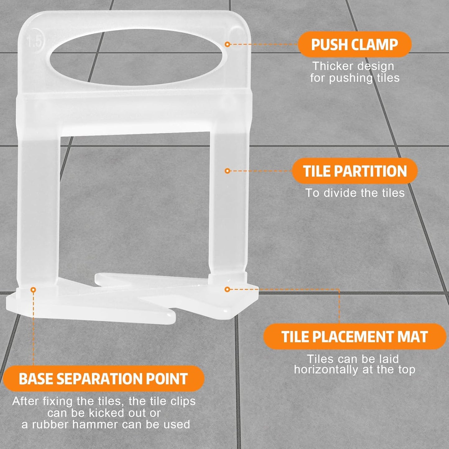 DGSL Tile Leveling System, 2000-Piece 1/16" Tile Spacers Clips Tile Tools, Tile Installation Tools for Professional Ceramic Tile and Stone Installation