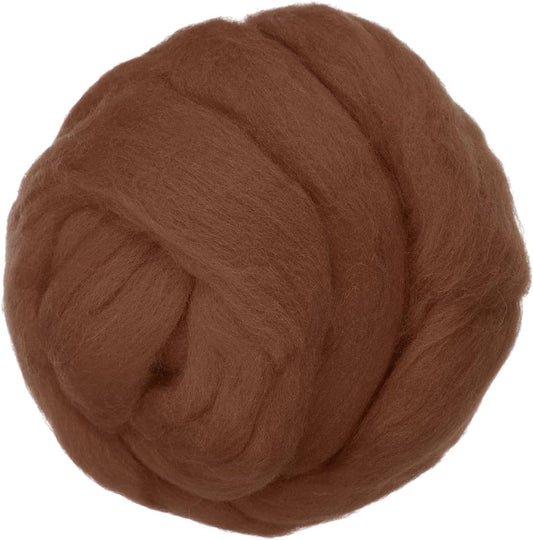 PATIKIL Wool Roving Yarn, 80G/2.82OZ Soft Felting Wool Pure Chunky Roving Yarn Bulk for Needle Felting Knitting Blanket Spinning Weaving DIY Craft, Light Brown