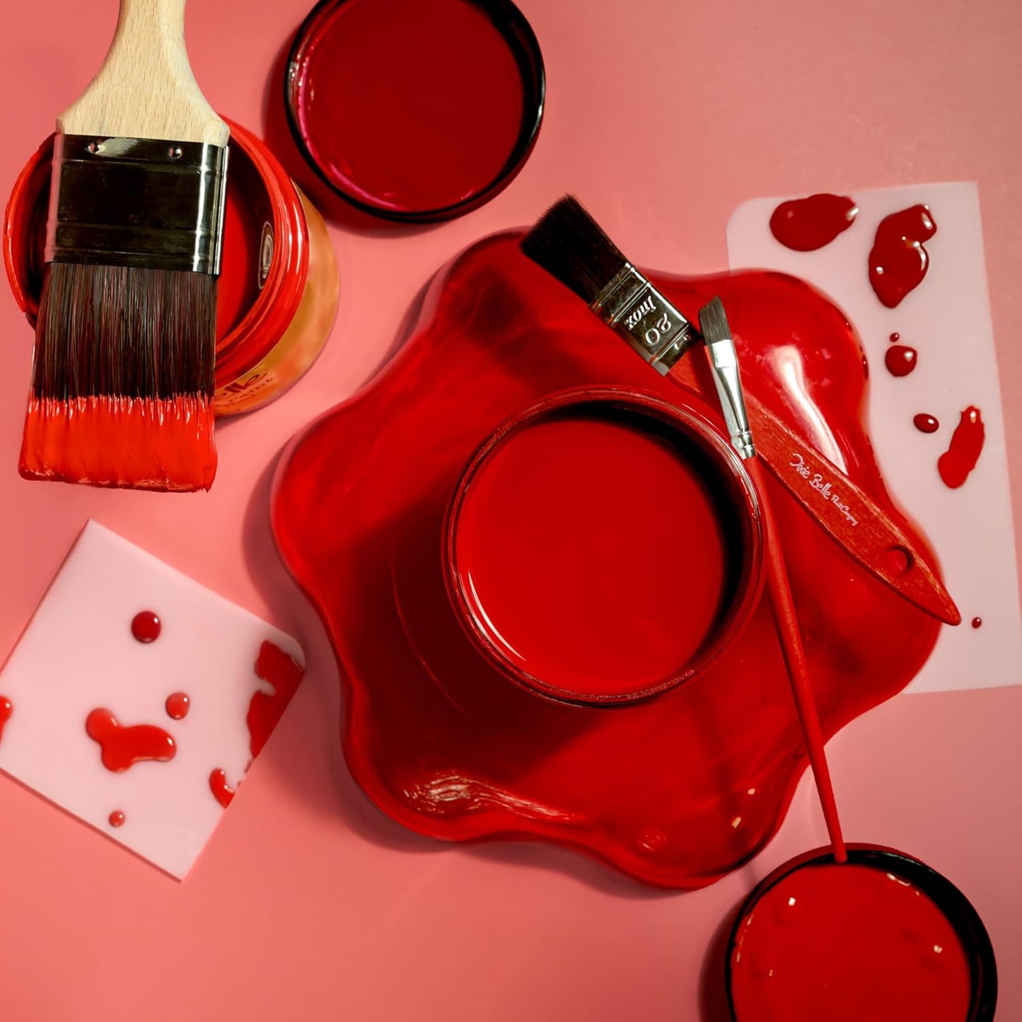 Dixie Belle Paint Company Chalk Finish Furniture Paint - Honky Tonk Red (4oz) - Matte True Red Chic Chalk Mineral DIY Furniture Paint