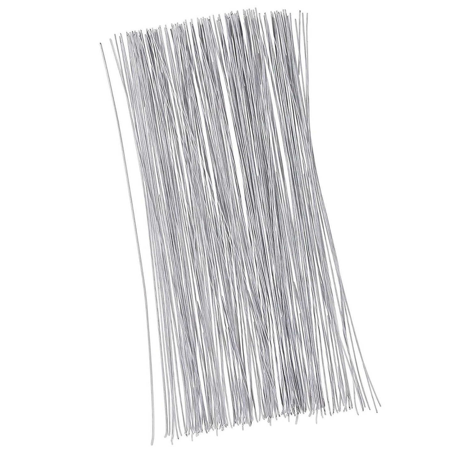 Juvale 300 Pieces White Floral Wire Stems - 22 Gauge, 16 in Length - Flower Wire for Crafts